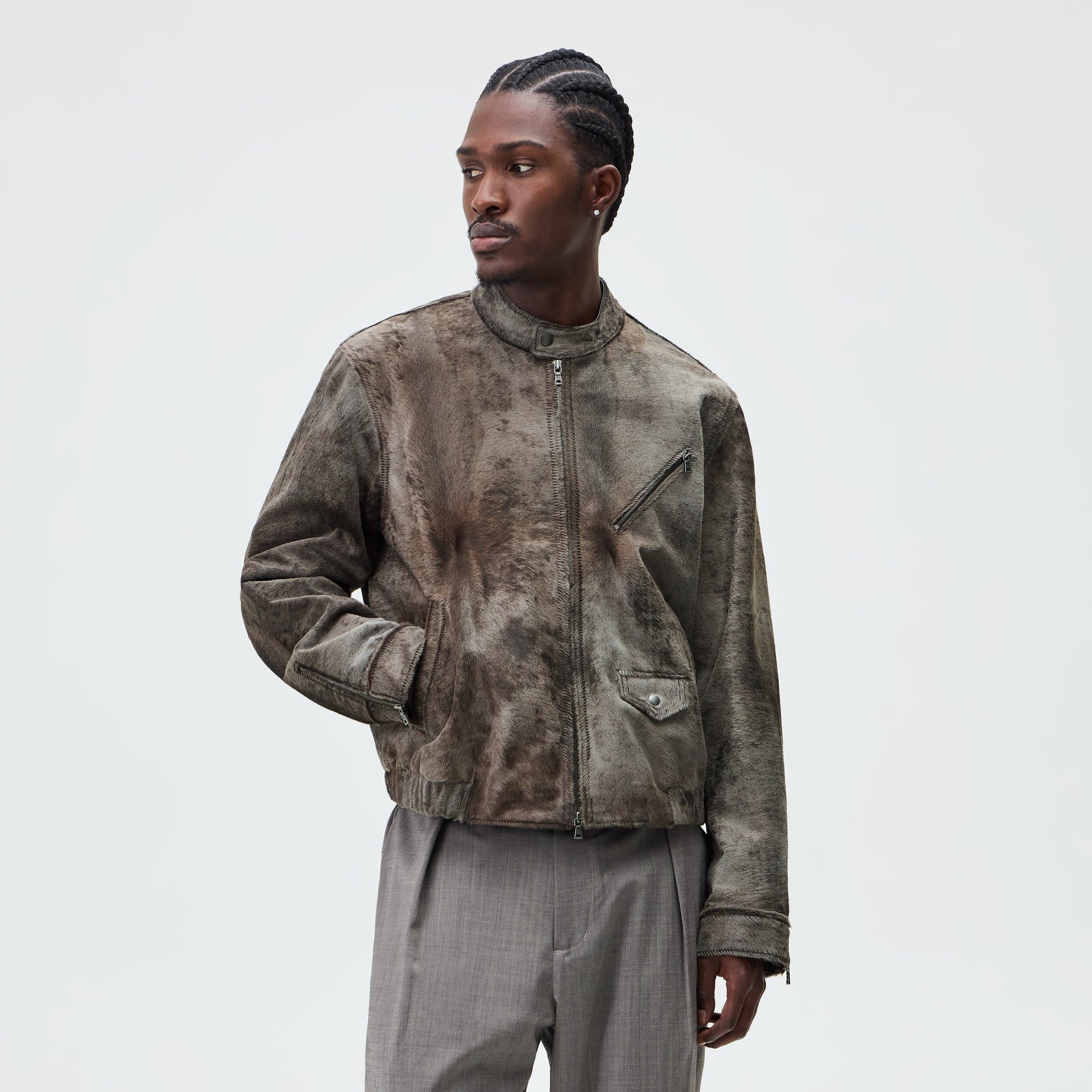 &Kin Pony Hair Cassius Moto Jacket - Underground