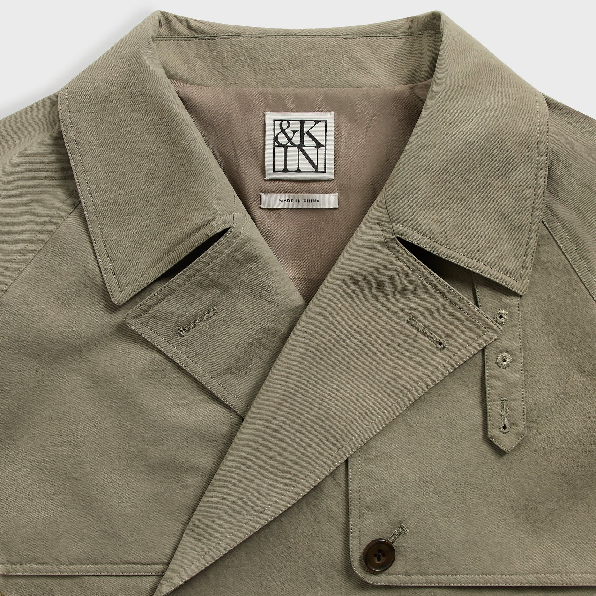 &Kin Washed Twill Nikolai Cropped Trench - Scene