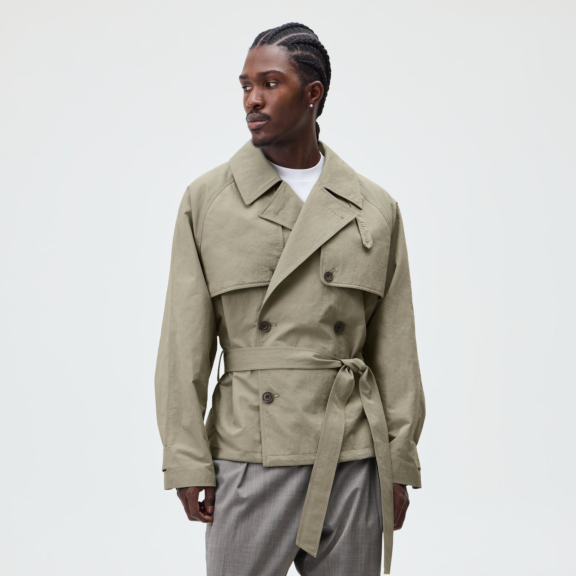 &Kin Washed Twill Nikolai Cropped Trench - Scene - PH