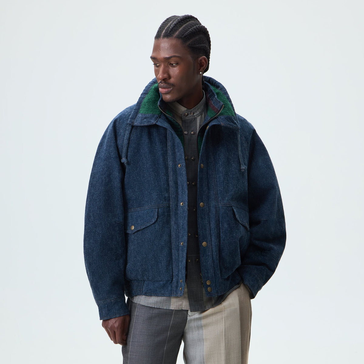 &Kin Brushed Denim Erin Jacket - Dark Indigo