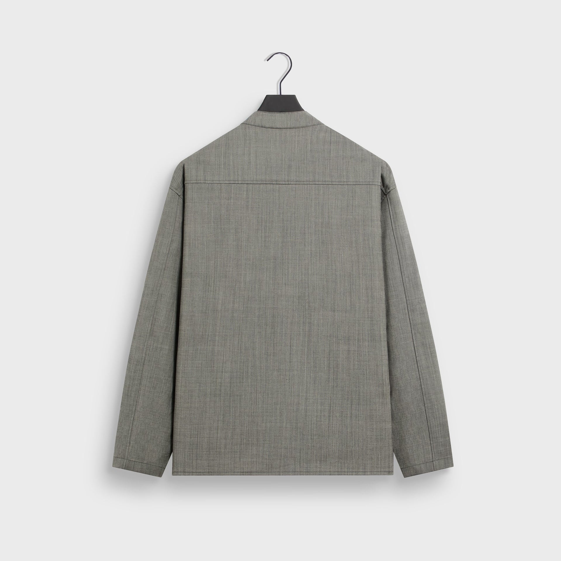 &Kin Tropical Wool Leven Shirt - Grey Melange