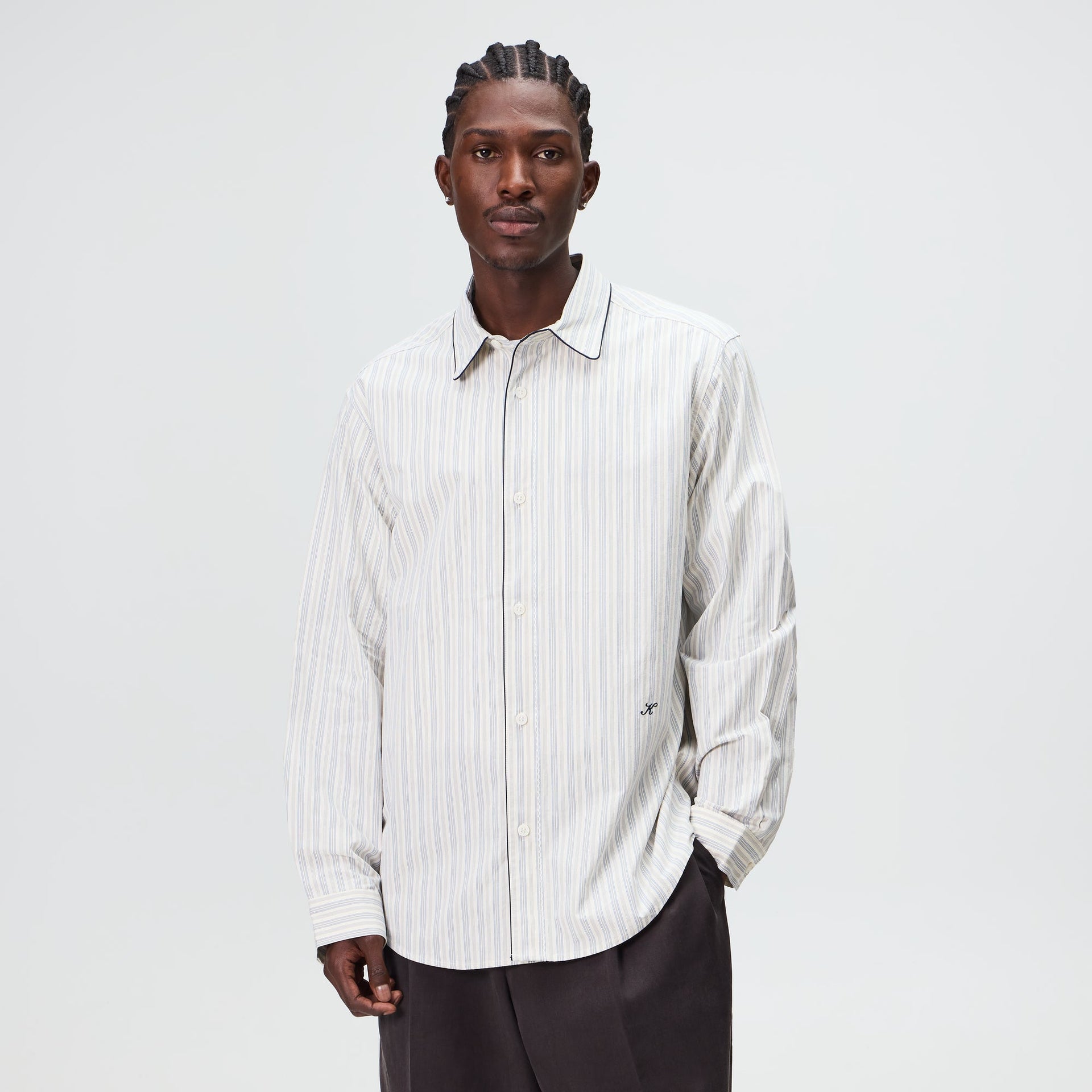 Kith Striped Poplin Georgie Shirt - Sandrift