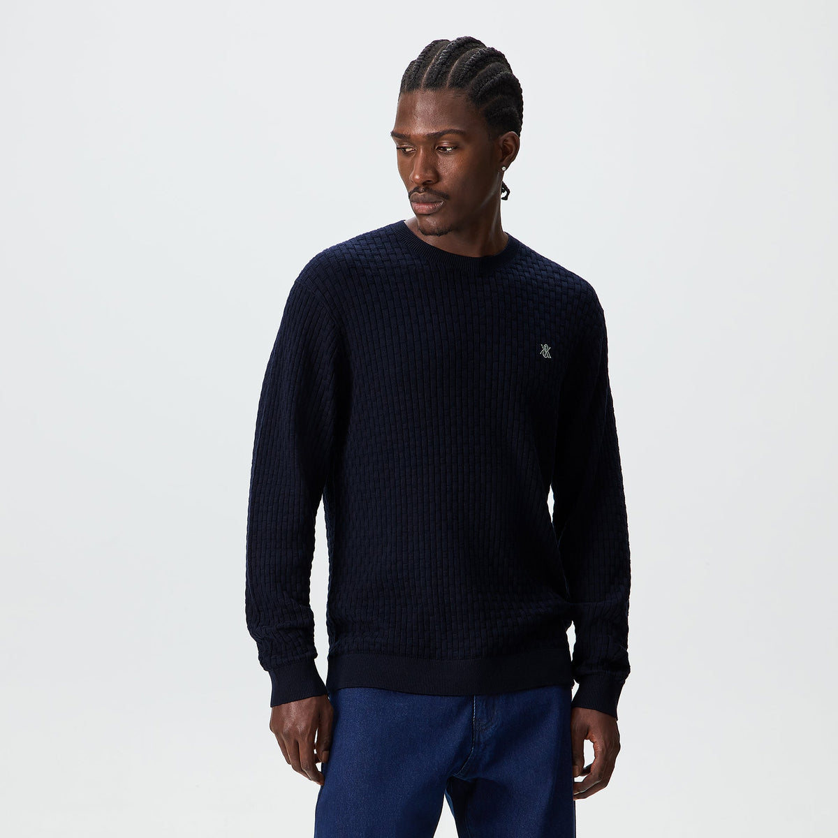 Kith Basketweave Tilden Crewneck - Nocturnal