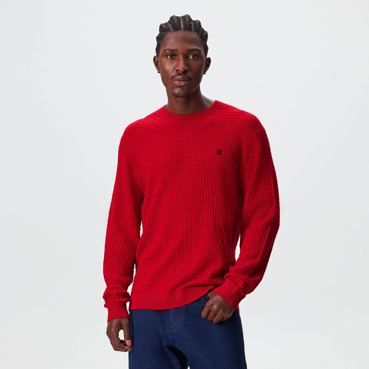 Kith Basketweave Tilden Crewneck Sweater - Fame