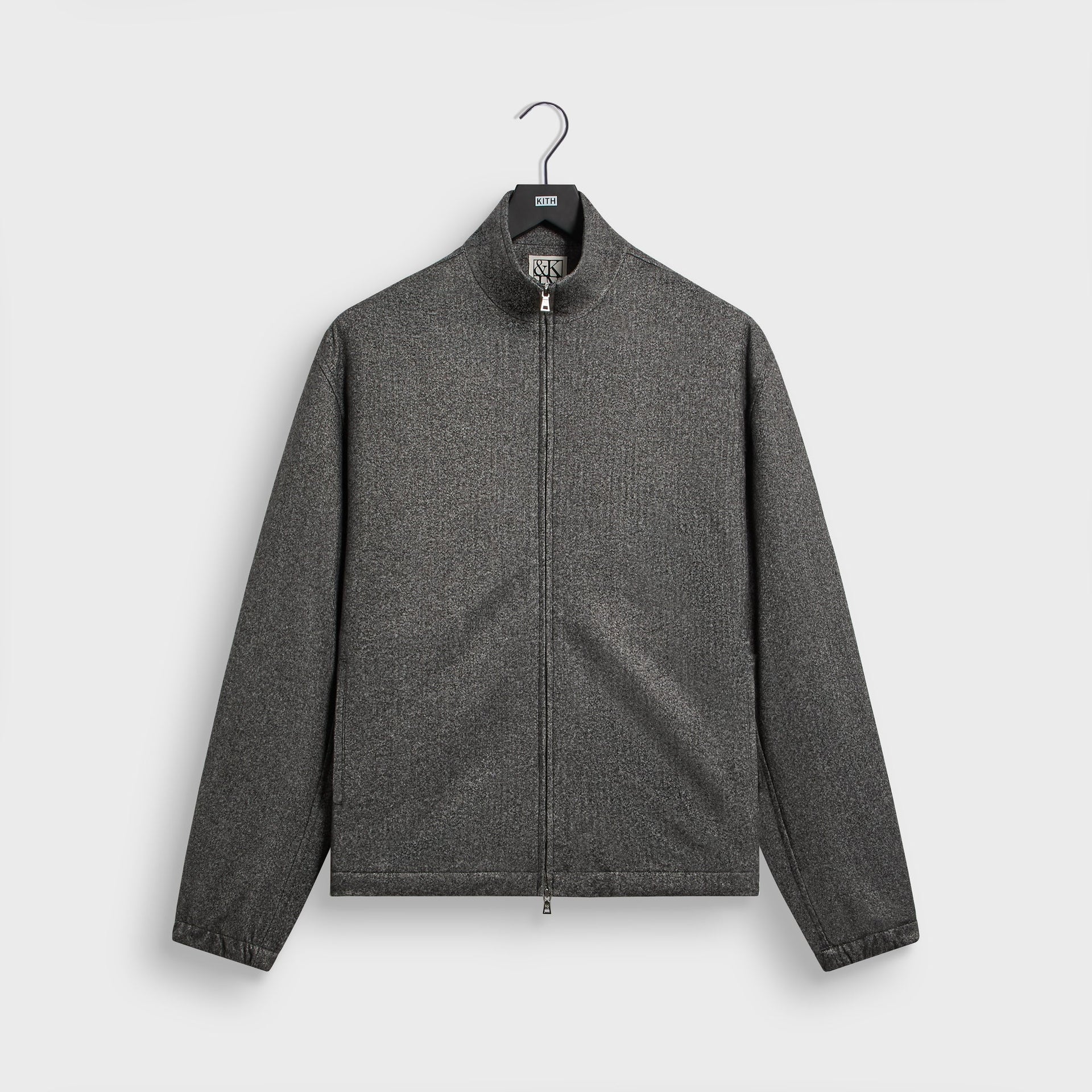 &Kin Flannel Jersey Stephen Track Jacket - Charcoal Heather