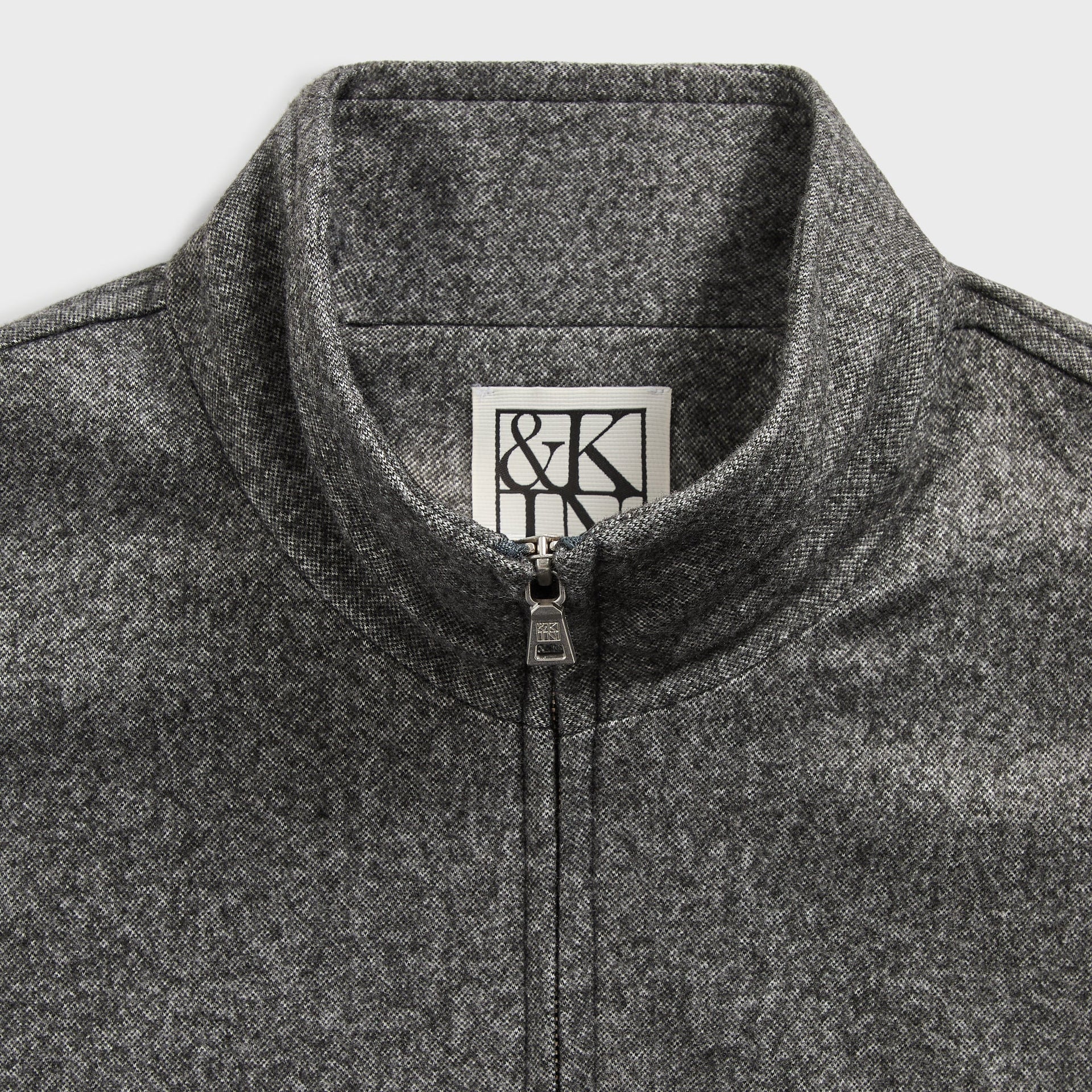&Kin Flannel Jersey Stephen Track Jacket - Charcoal Heather