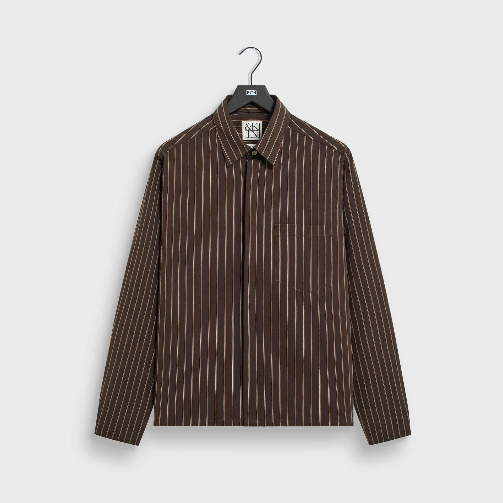 &Kin Striped Poplin Nico Shirt - Derby