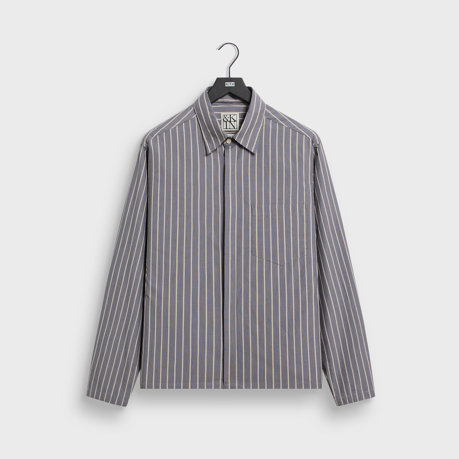 &Kin Striped Poplin Nico Shirt - Chasm