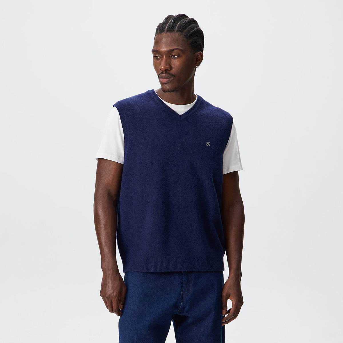 Kith Boucle Heath V-Neck Sweater Vest - Nocturnal