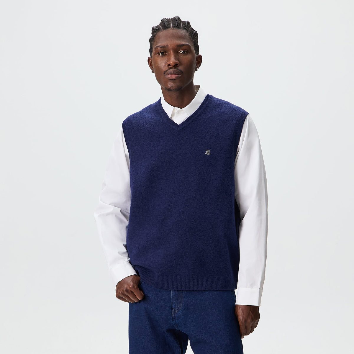 Kith Boucle Heath V-Neck Sweater Vest - Nocturnal