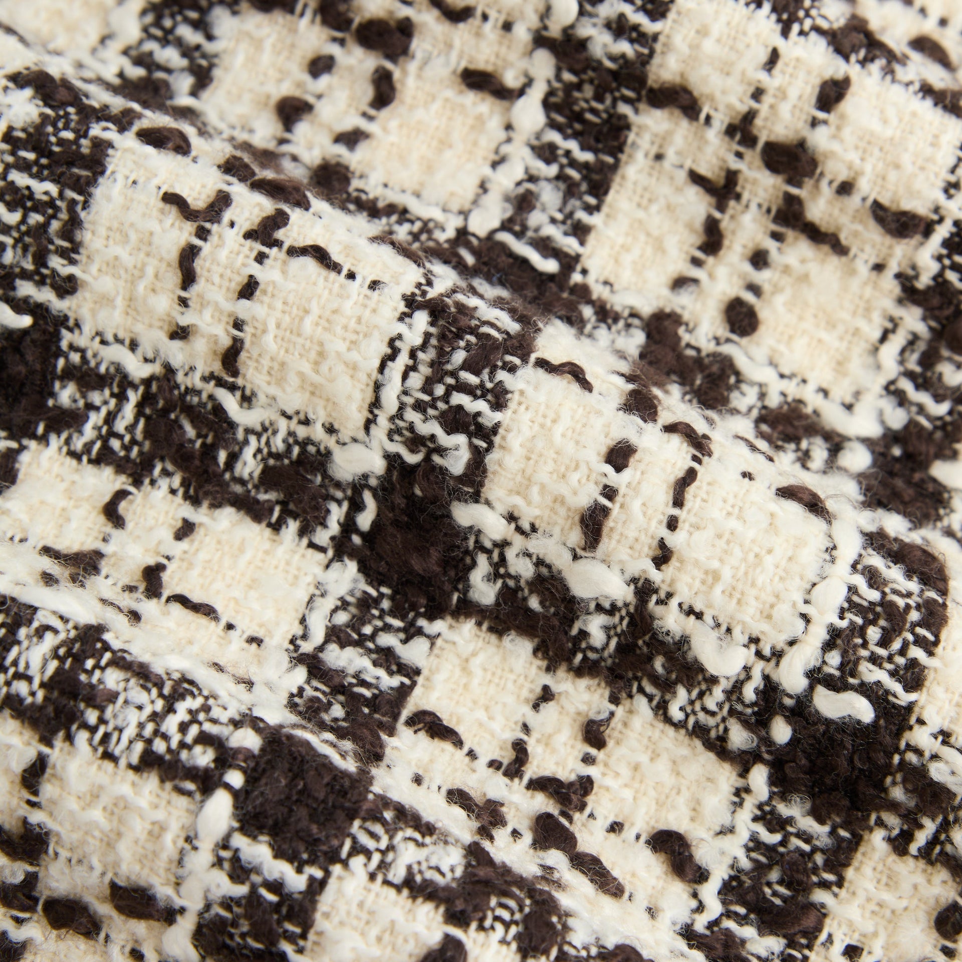 Kith Boucle Plaid Boxy Collared Overshirt - Sandrift