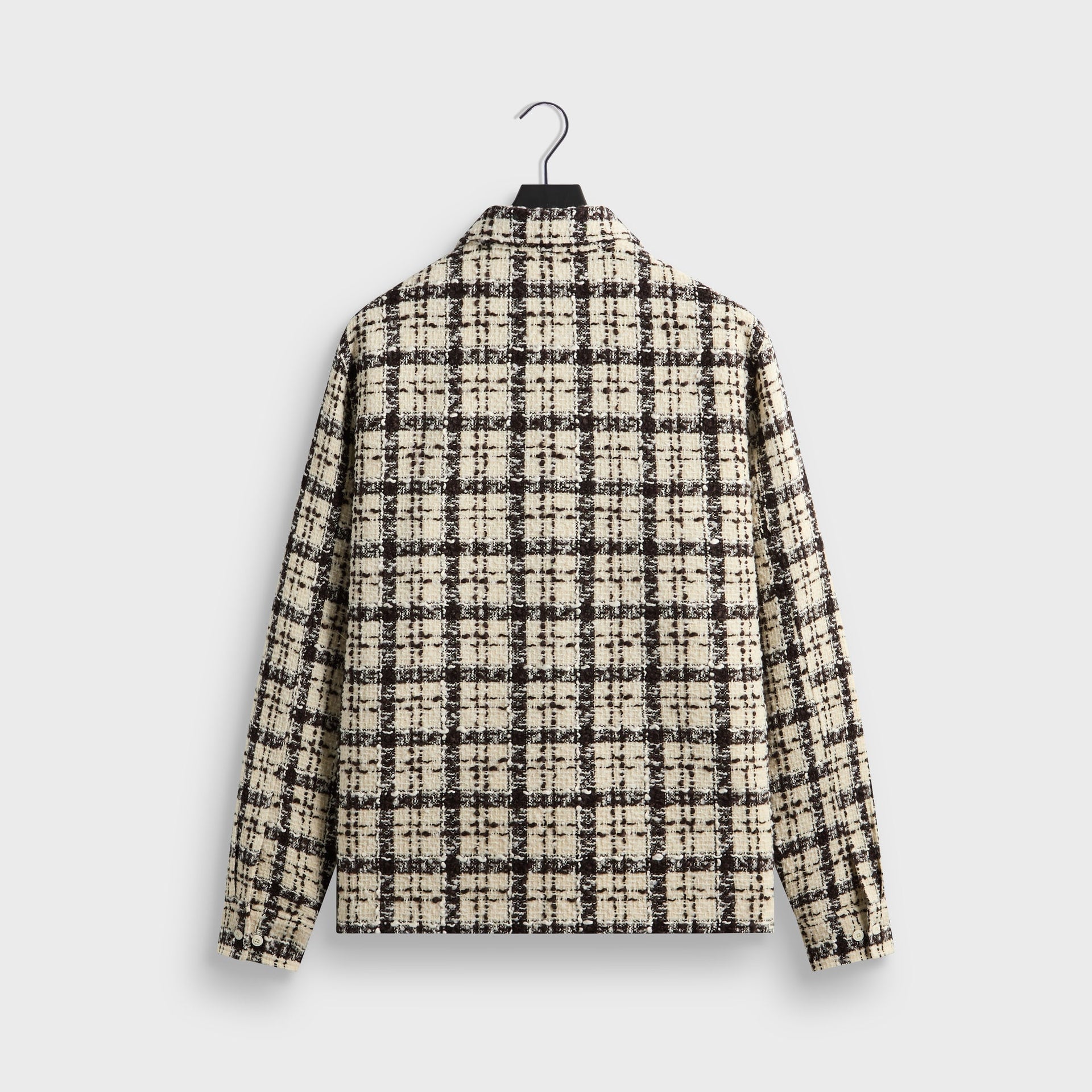 Kith Boucle Plaid Boxy Collared Overshirt - Sandrift