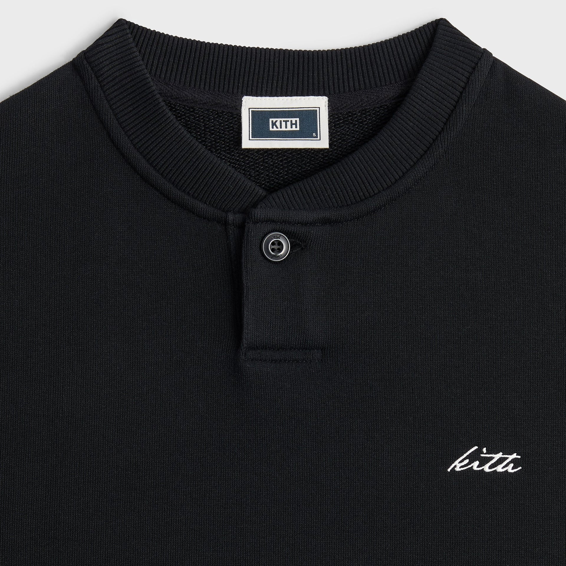 Kith Heavy Loop Henley Nelson Pullover - Black