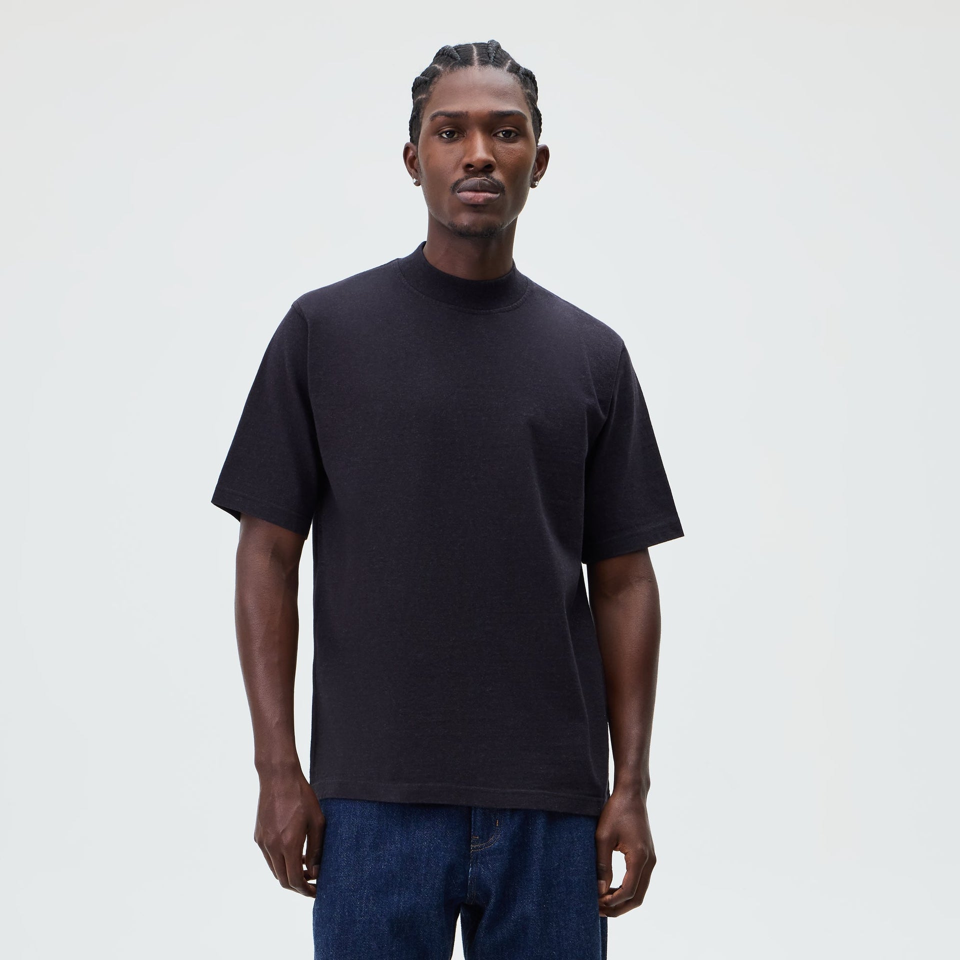 &Kin Mock Neck James Tee - Black