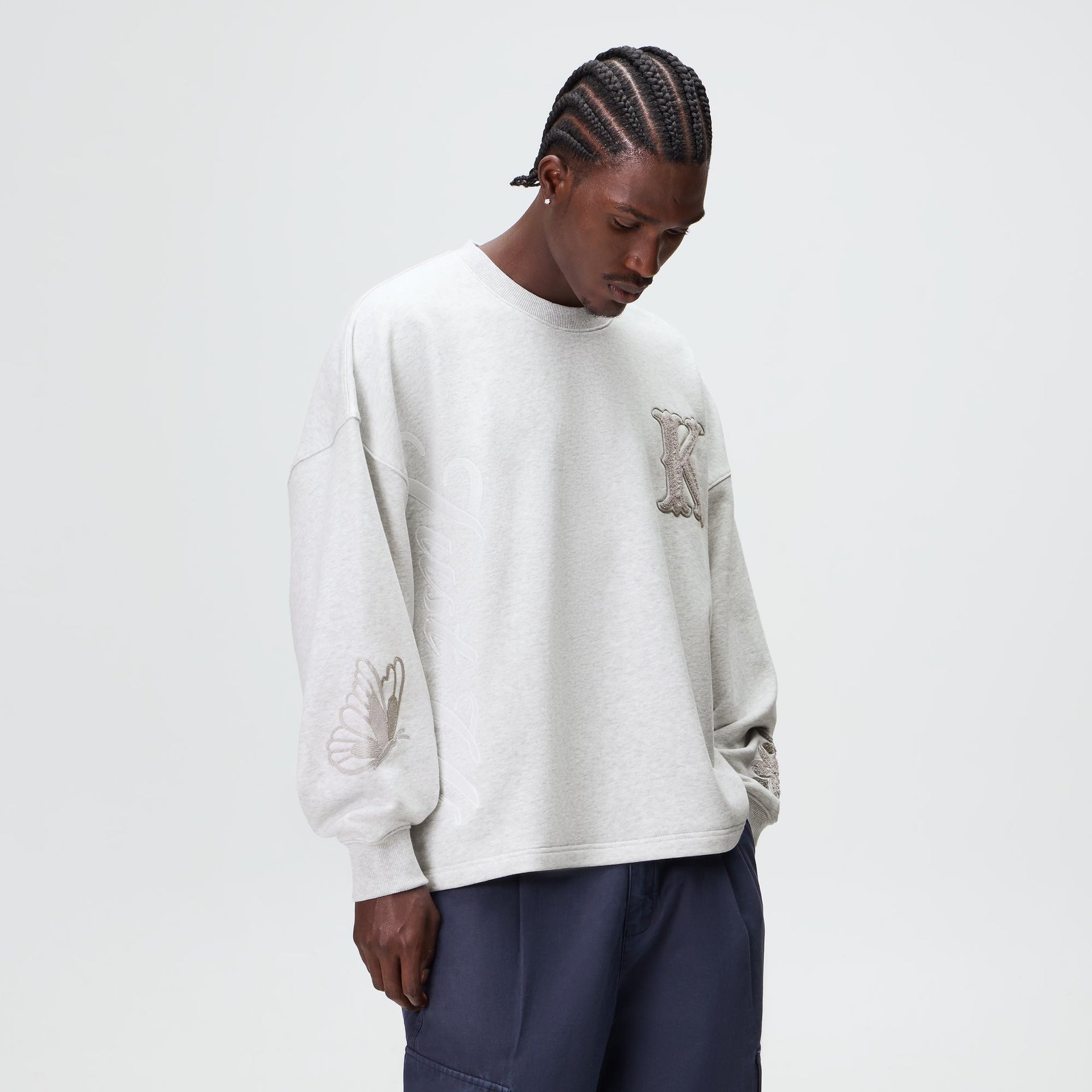 Kith Varsity Lawson Crewneck - Light Heather Grey