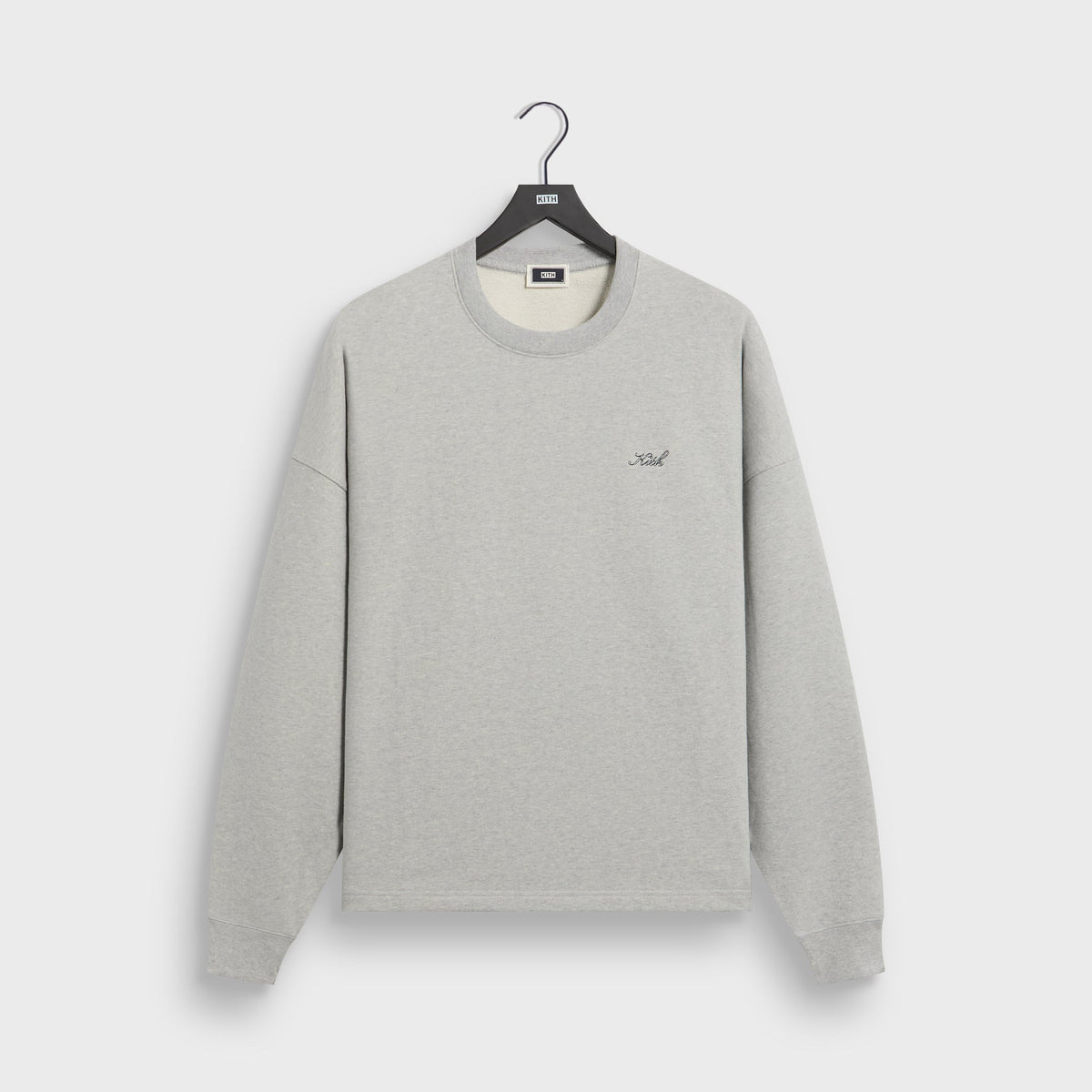 Kith Sueded French Terry Lawson Crewneck - Medium Heather Grey