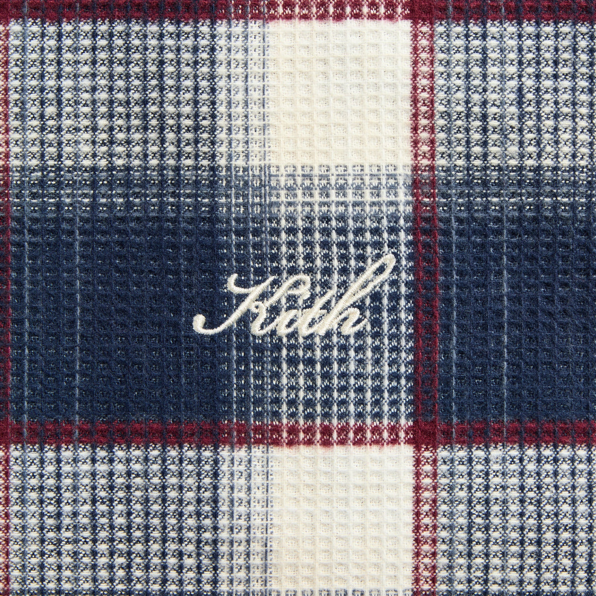 Kith Reversible Waffle Plaid Khenny Zip-up Hoodie - Nocturnal