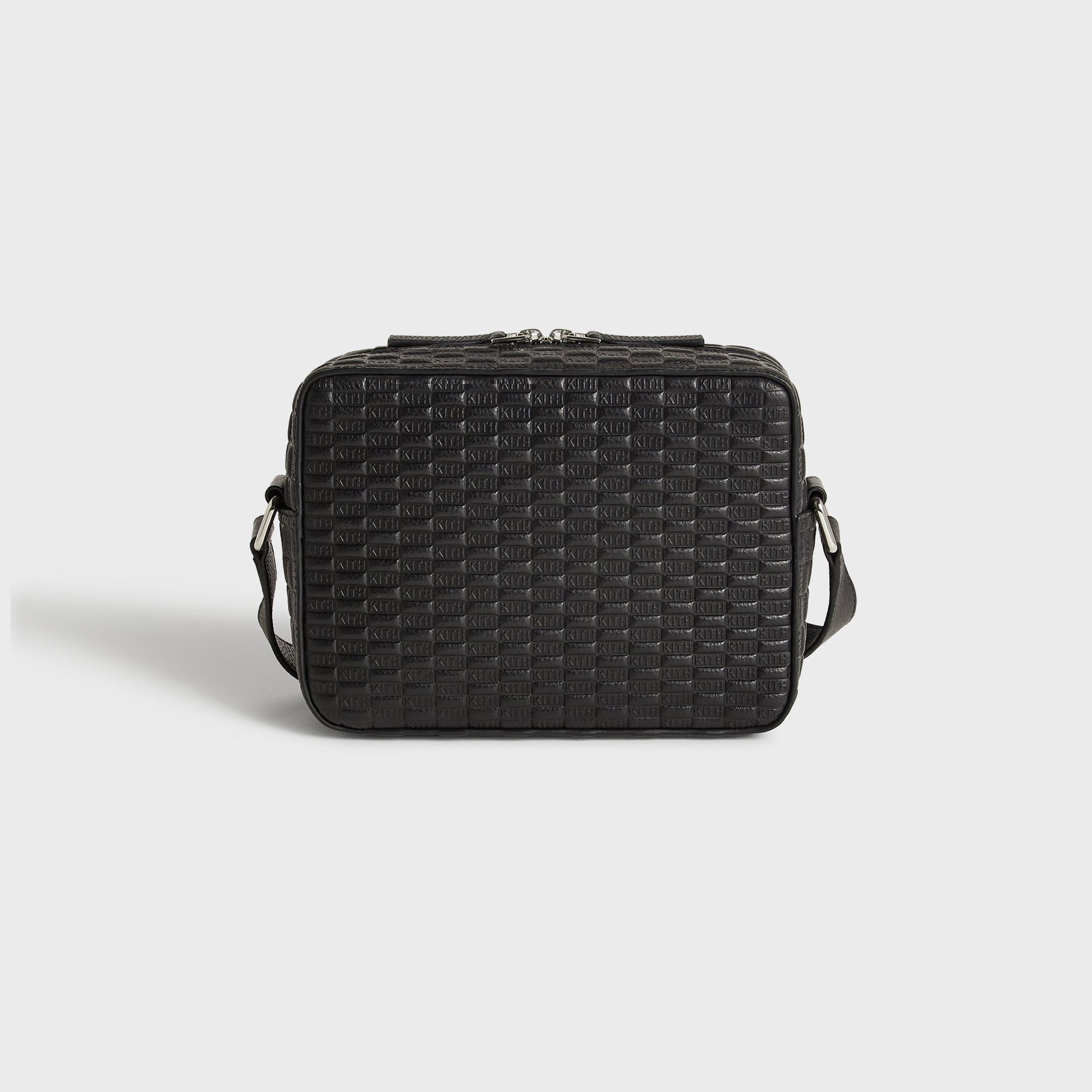Kith Monogram Tumbled Leather Camera Crossbody Bag - Black - PH