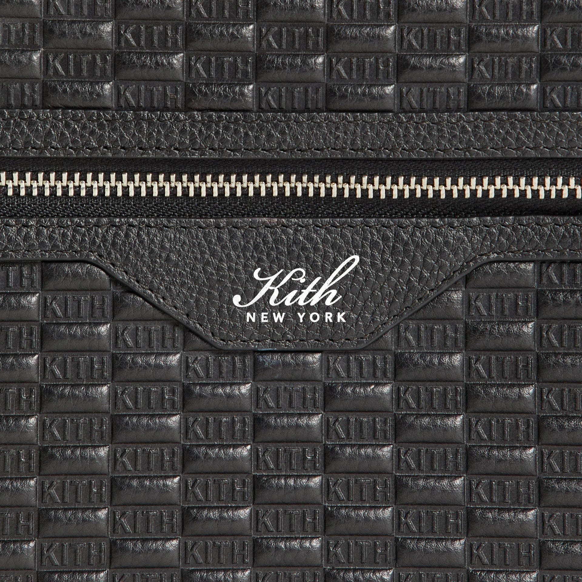 Kith Monogram Tumbled Leather Camera Crossbody Bag - Black - PH