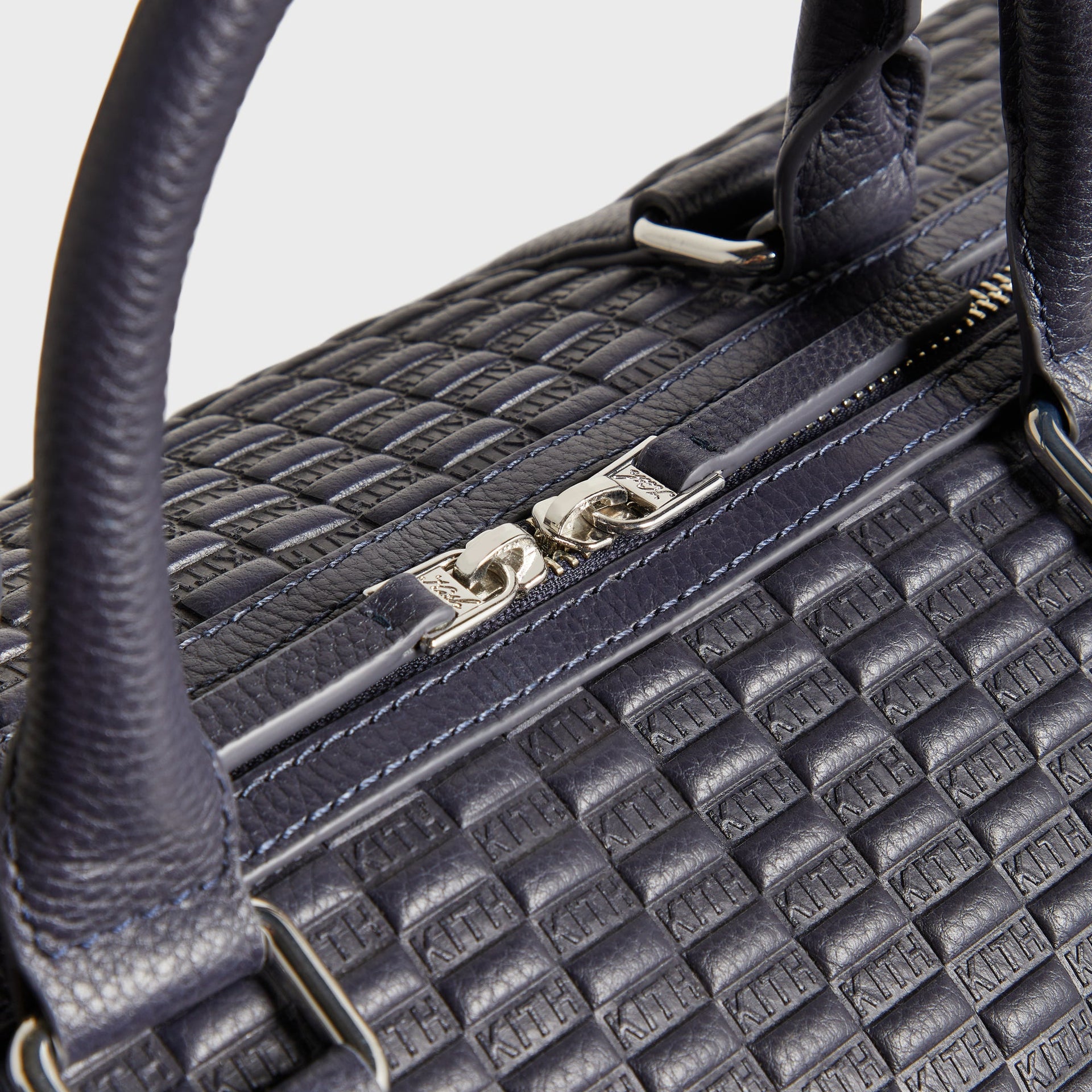 Kith Monogram Tumbled Leather Traveler K40 Duffle Bag - Ink