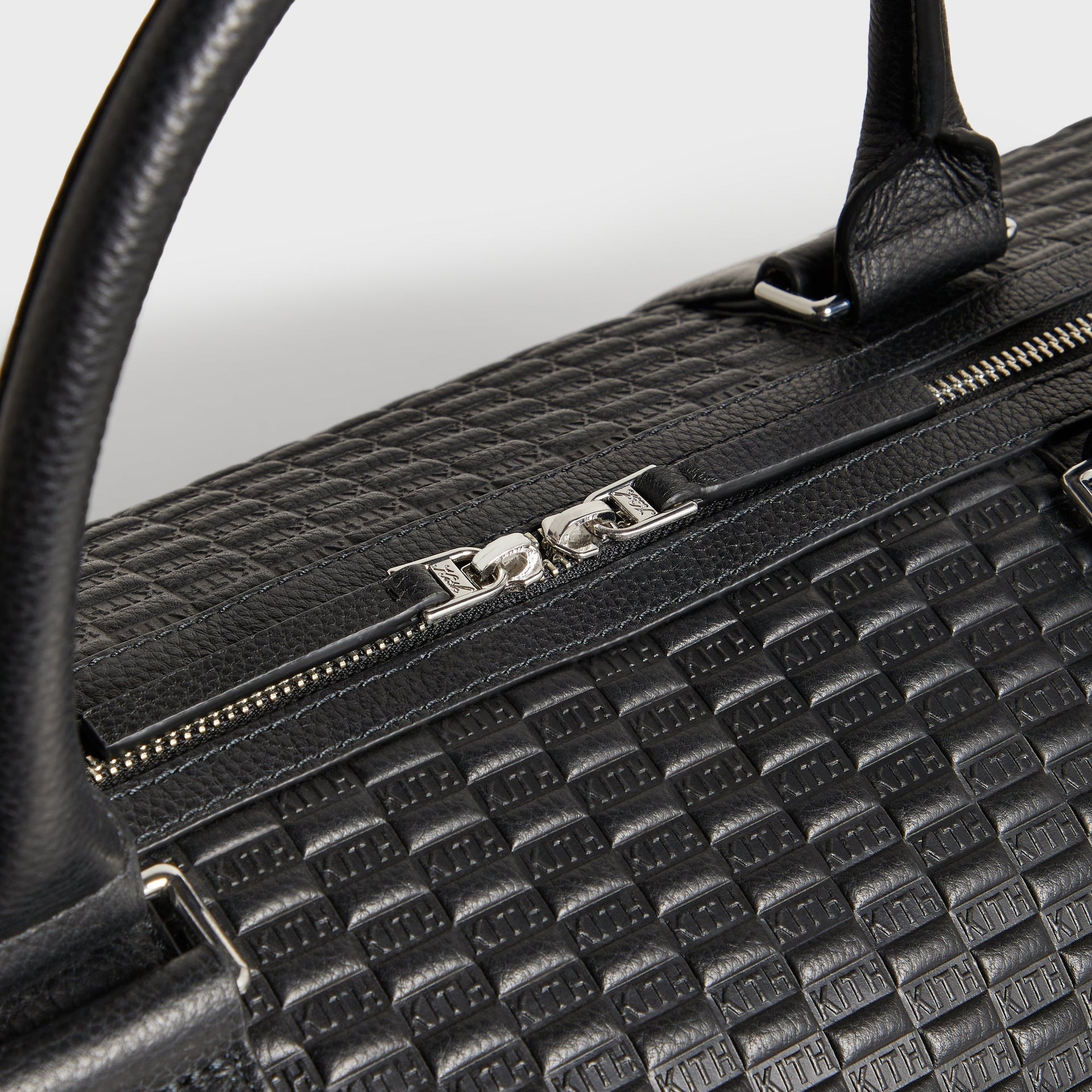 Kith Monogram Tumbled Leather Traveler K55 Duffle Bag - Black - PH