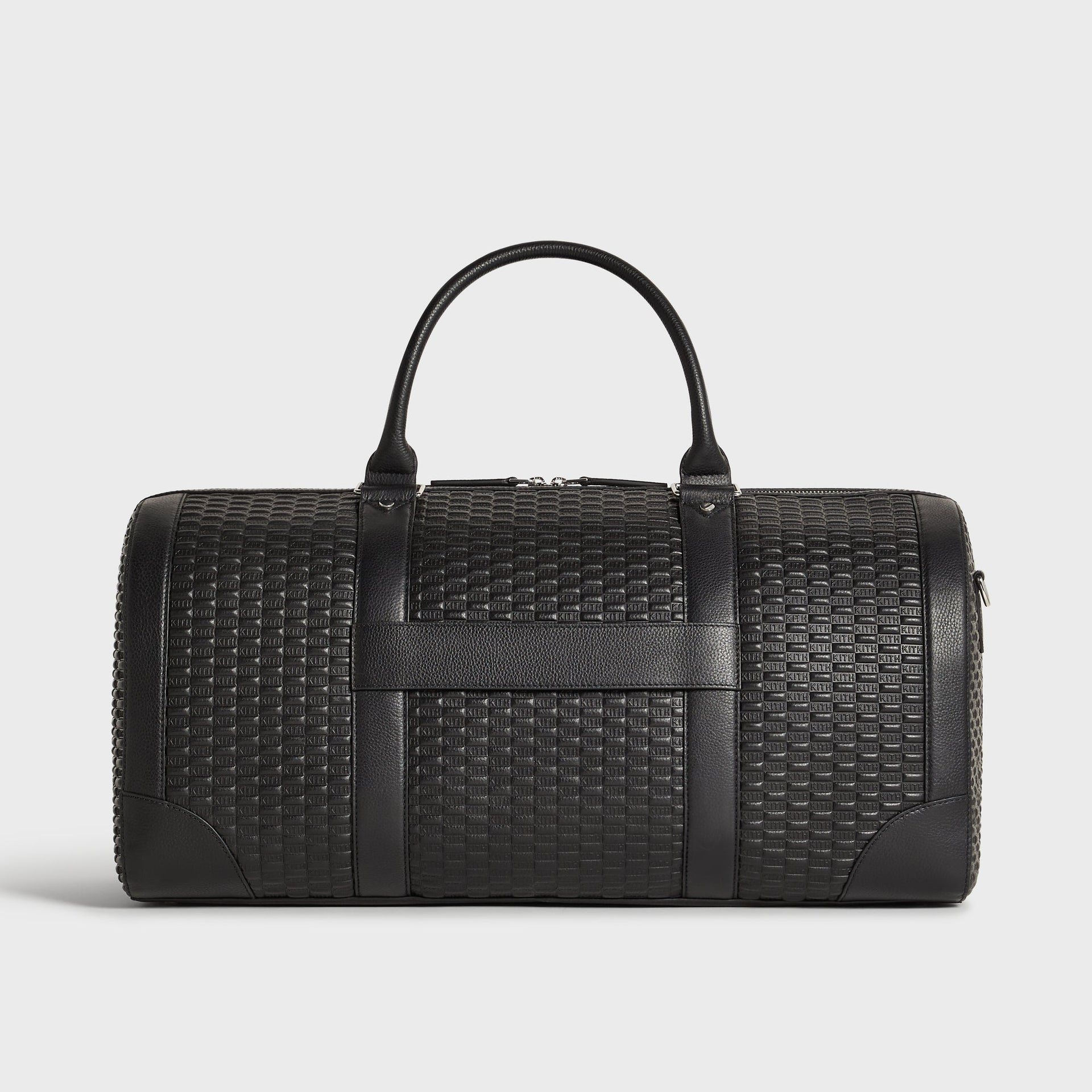 Kith Monogram Tumbled Leather Traveler K55 Duffle Bag - Black - PH