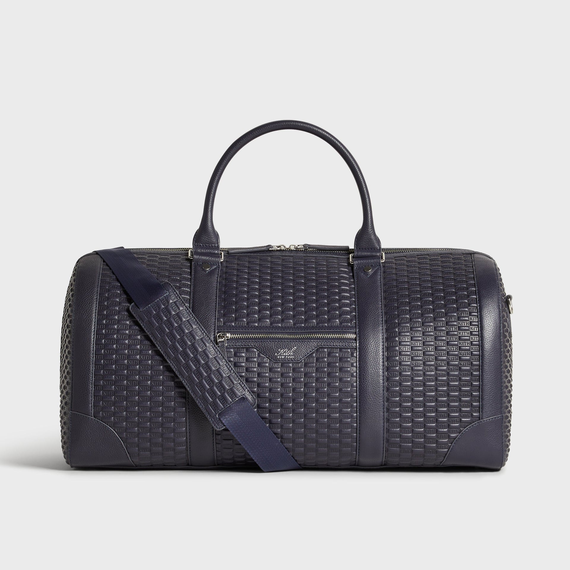 Kith Monogram Tumbled Leather Traveler K55 Duffle Bag - Ink
