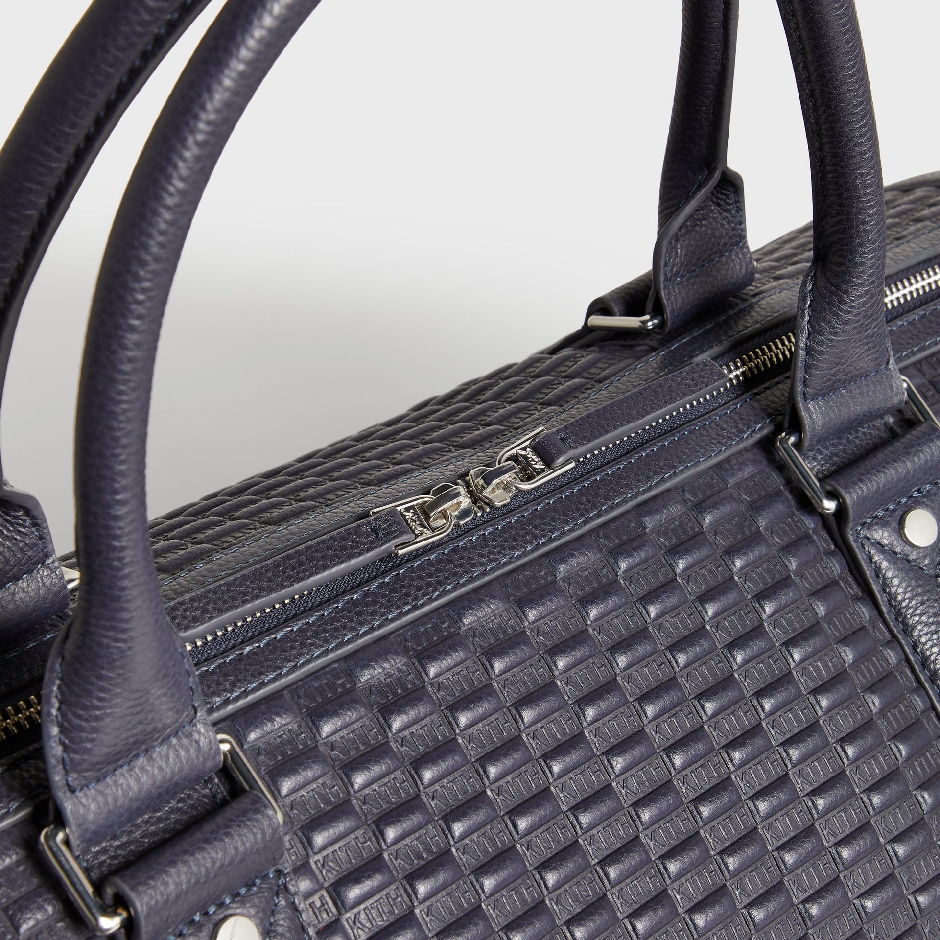 Kith Monogram Tumbled Leather Traveler K55 Duffle Bag - Ink - PH