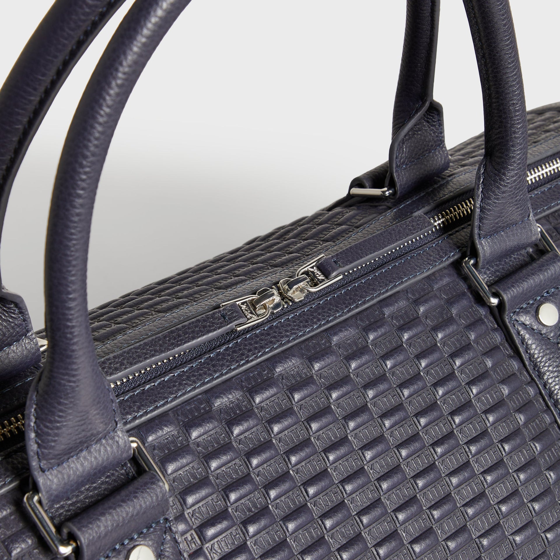 Kith Monogram Tumbled Leather Traveler K55 Duffle Bag - Ink