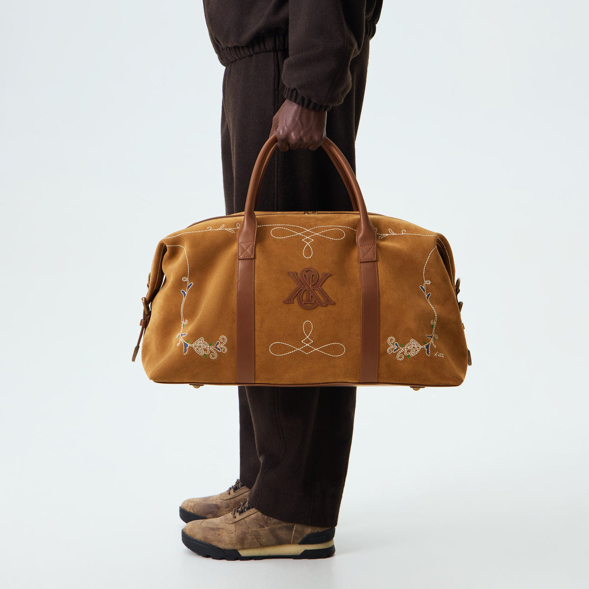 Kith Duffle Suede Leather Bag - Snuff