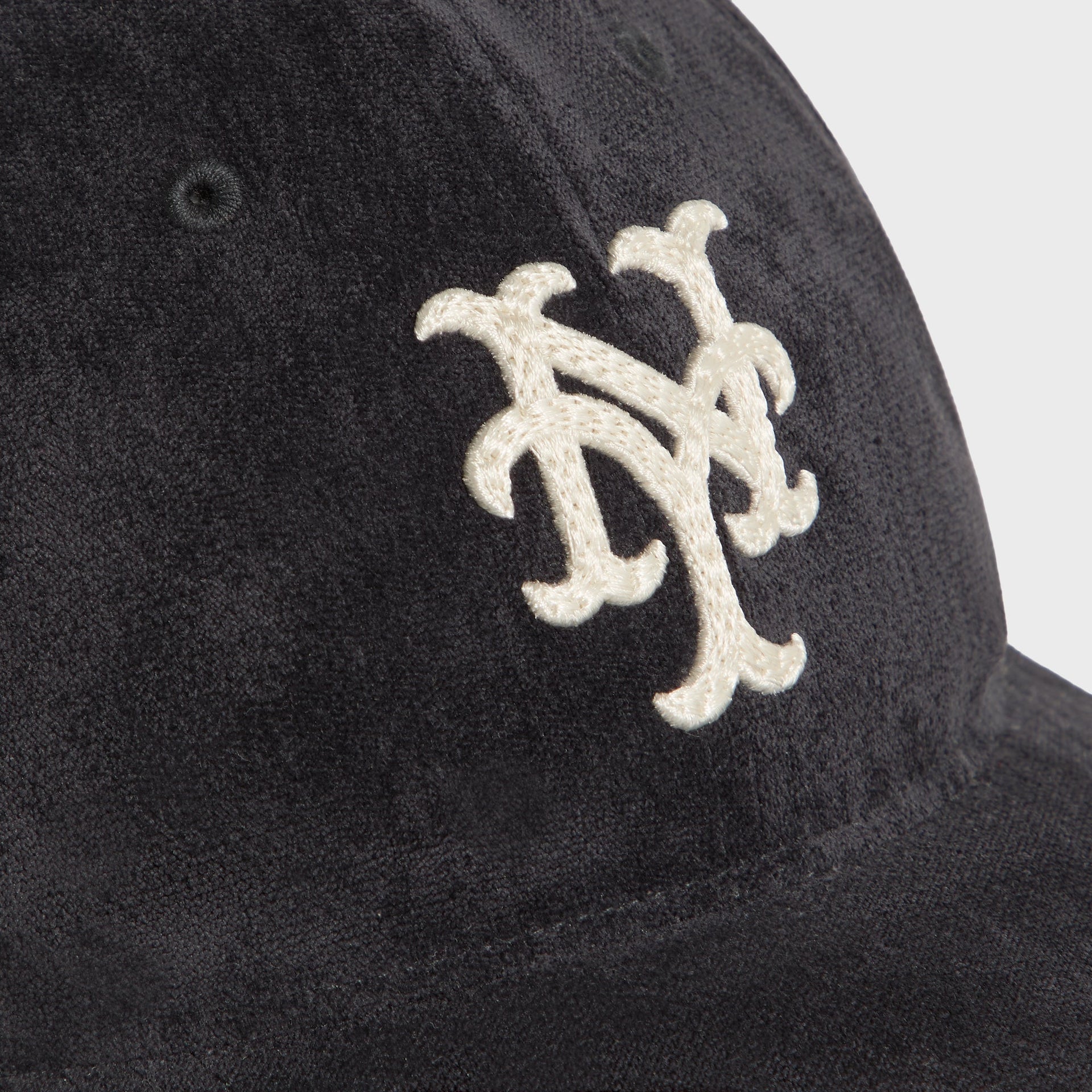 Kith & '47 for the New York Mets Lightweight Sueded Velour Long Bill Cap - Black - PH
