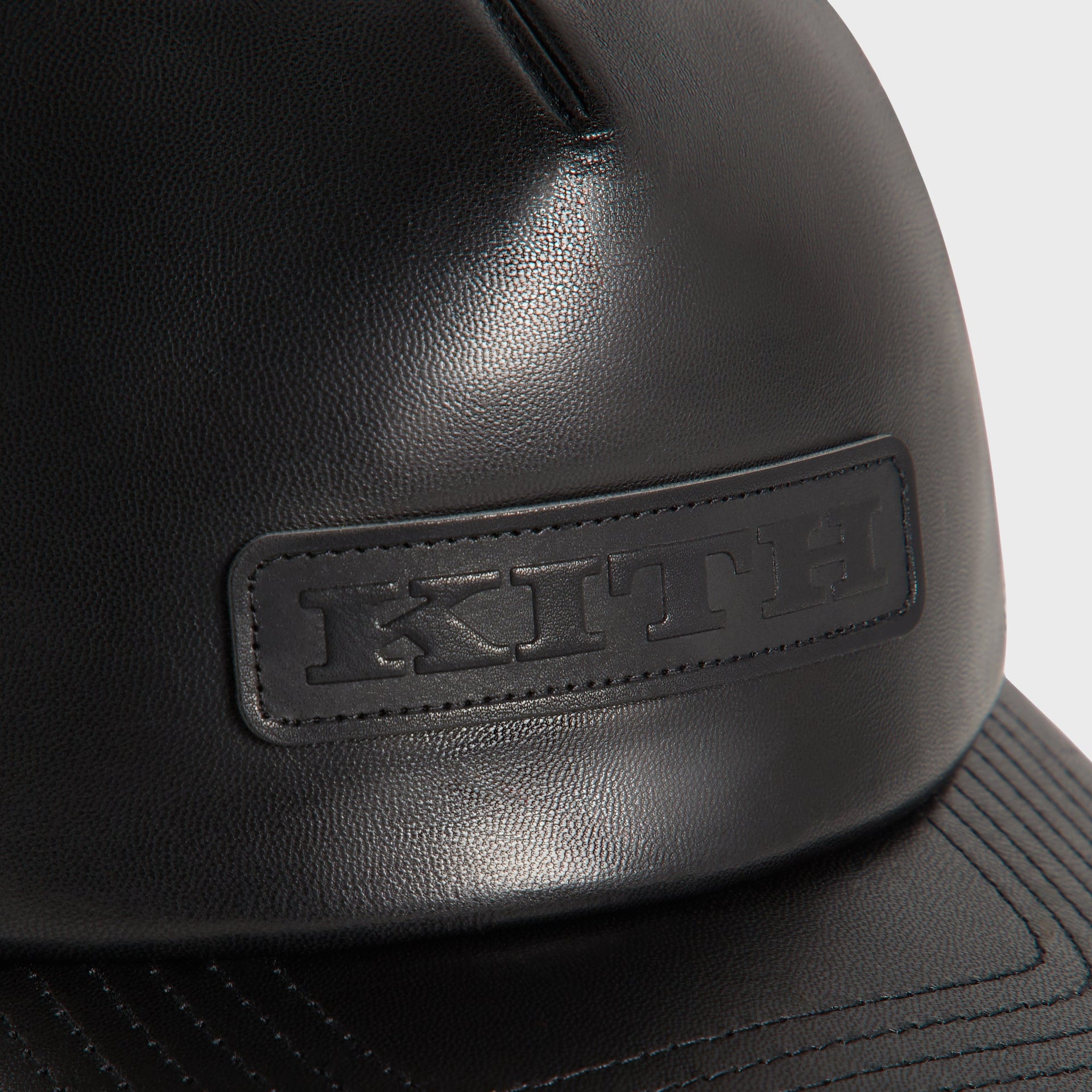 Kith Smooth Leather Nolan Trucker Hat - Black