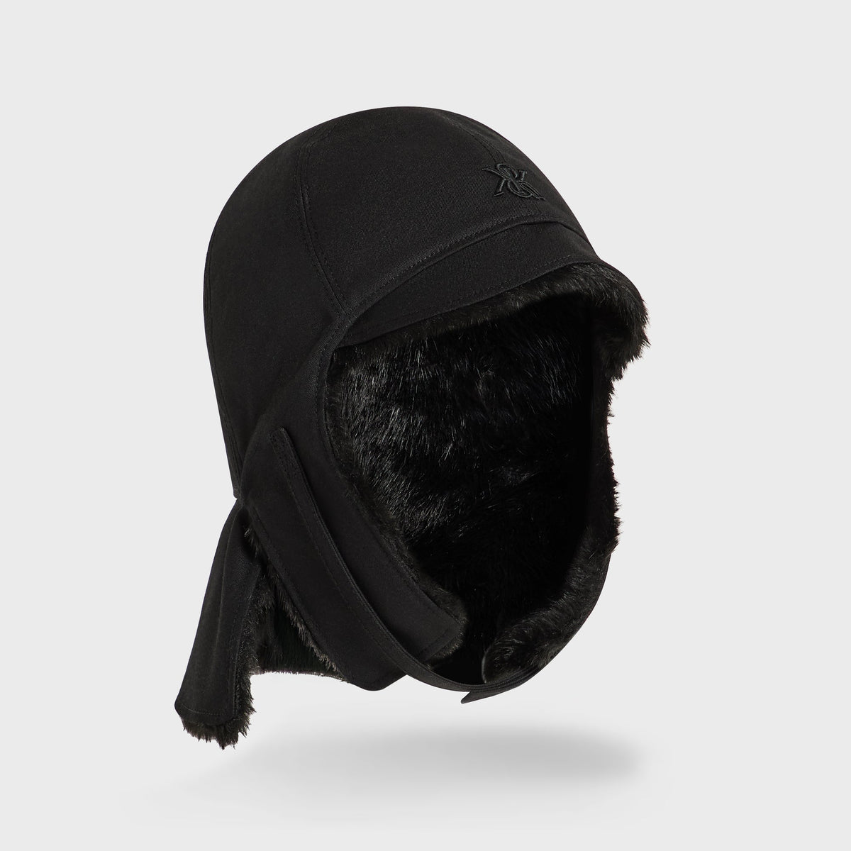 Kith Shearling Lined Waxed Canvas Trapper Hat - Black