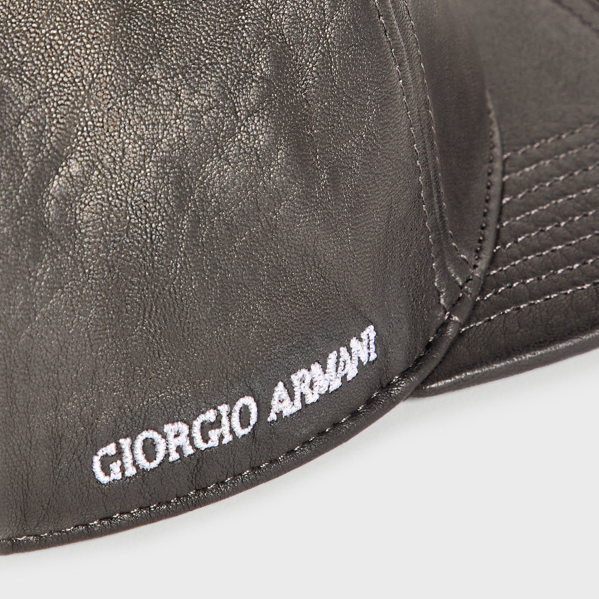 Giorgio Armani & Ronnie Fieg for '47 Soft Leather SL Hitch Cap - Black