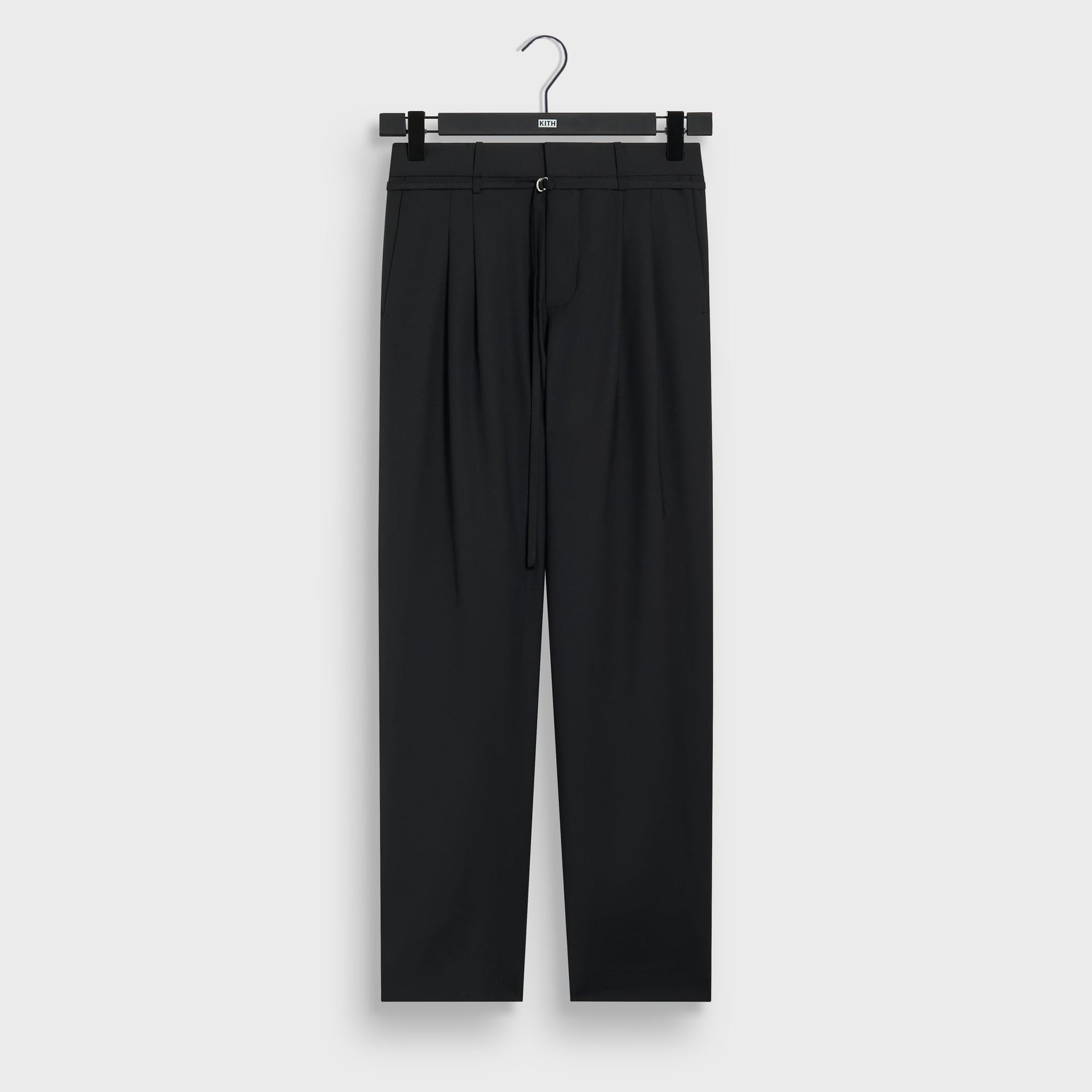 &Kin Tropical Wool Eli Pleated Trouser - Black