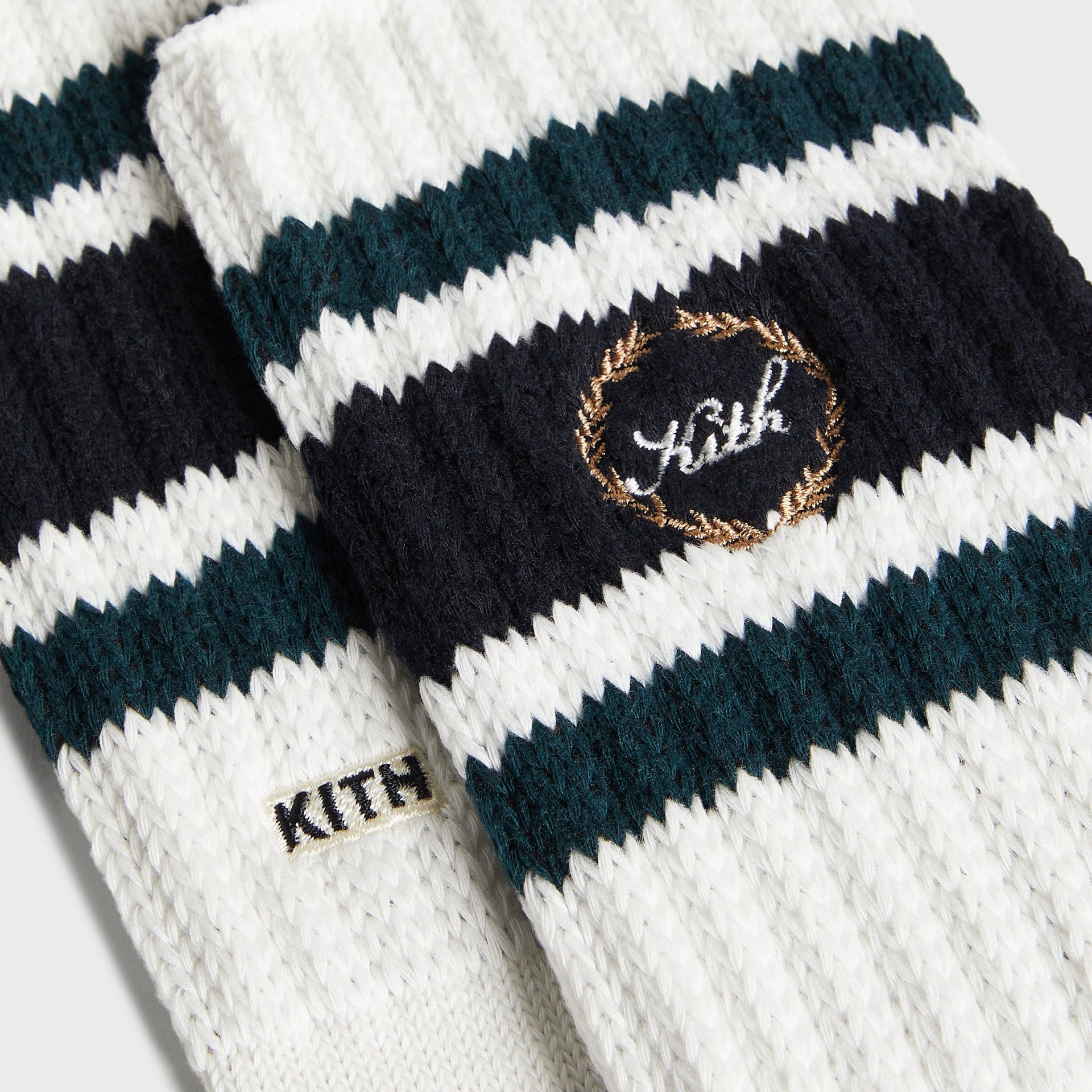 Kith Laurel Stripe Cotton Chunky Crew Socks - Silk