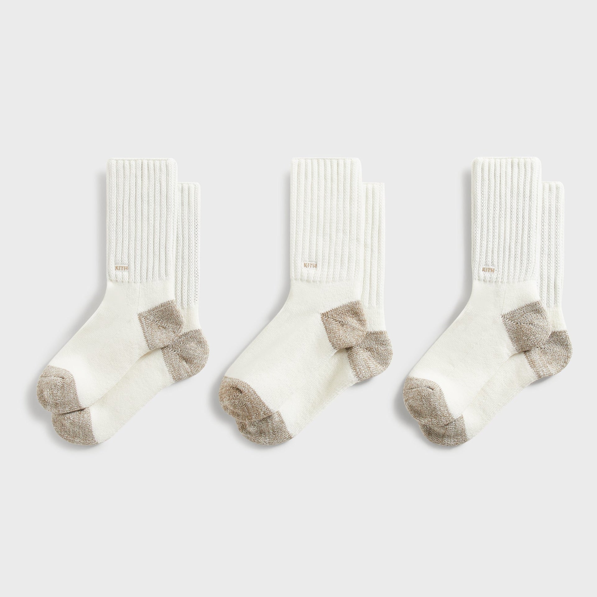 Kith Chunky Cotton 3-Pack Crew Socks - Silk