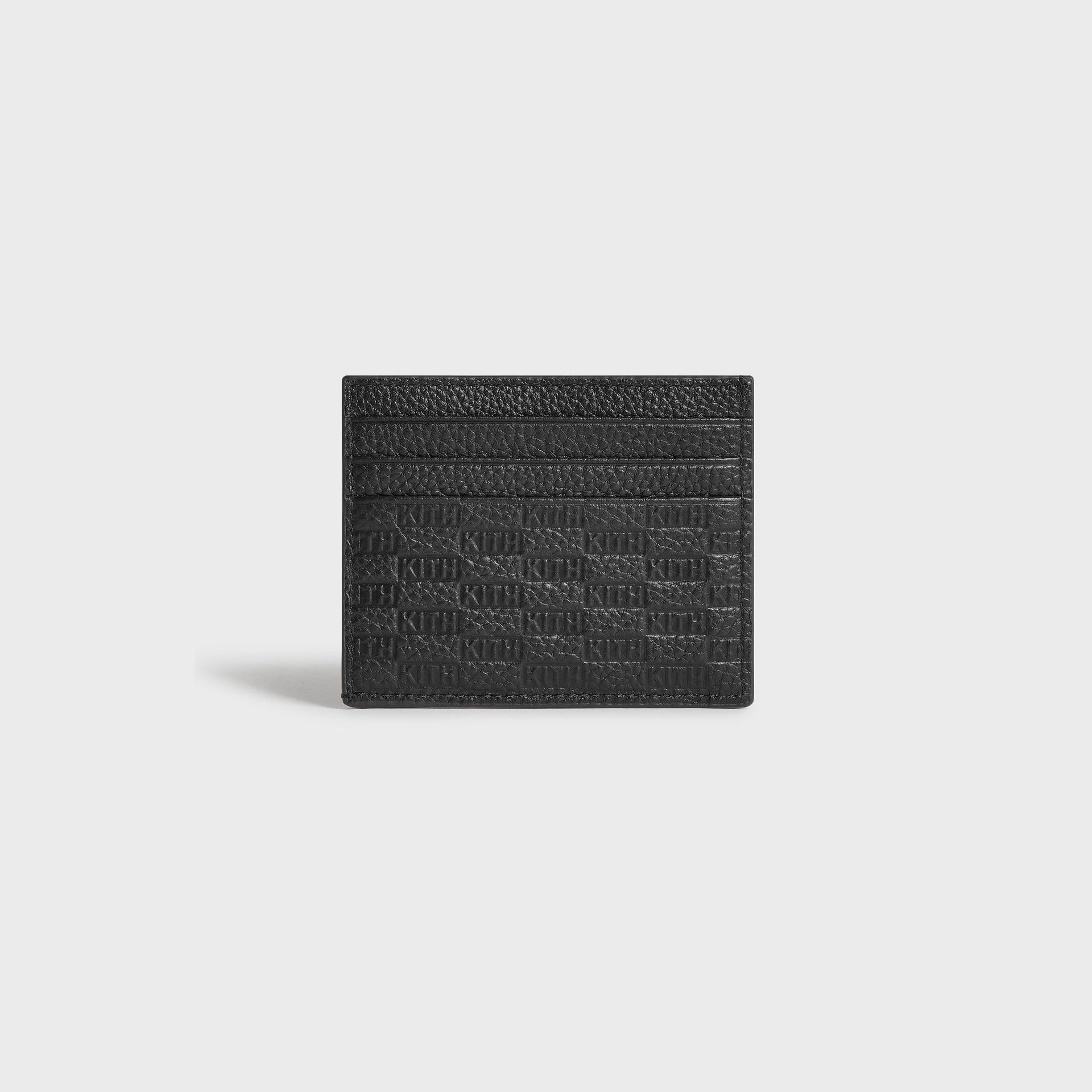 Kith Monogram Tumbled Leather Card Holder - Black