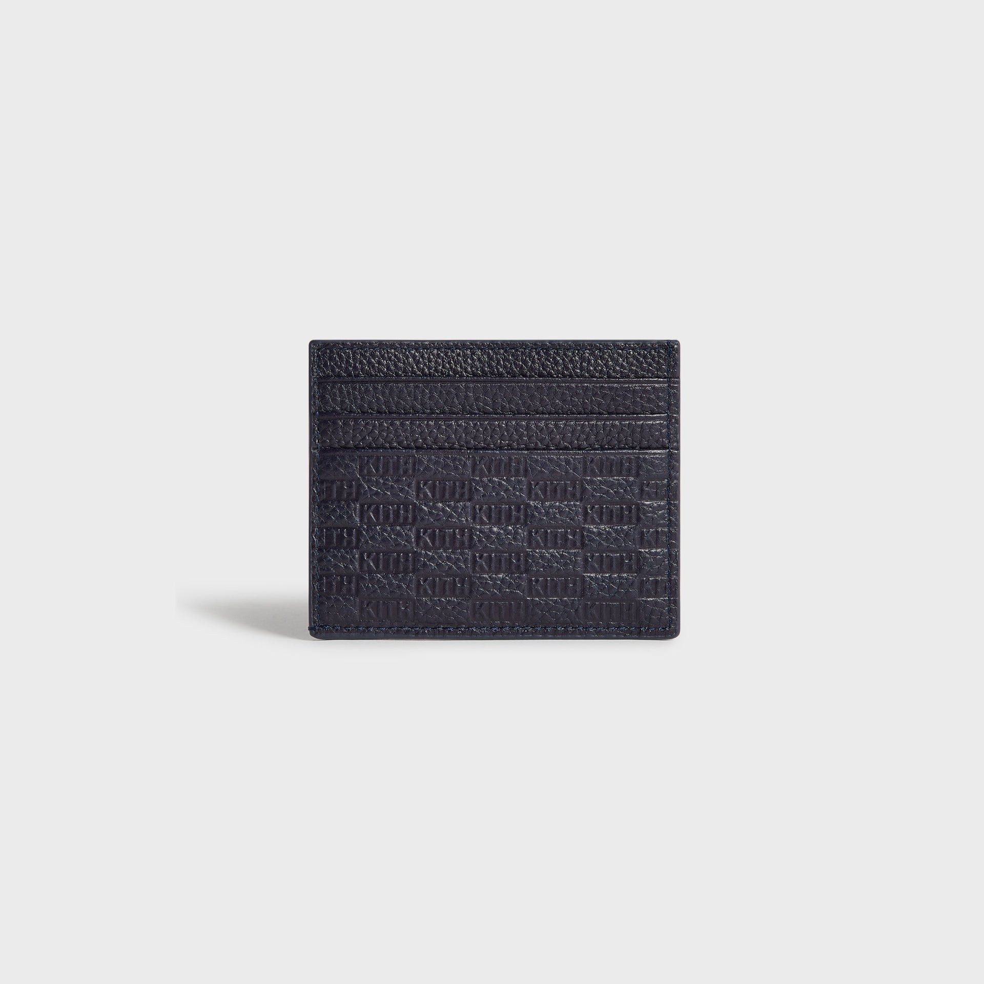 Kith Monogram Tumbled Leather Card Holder - Ink
