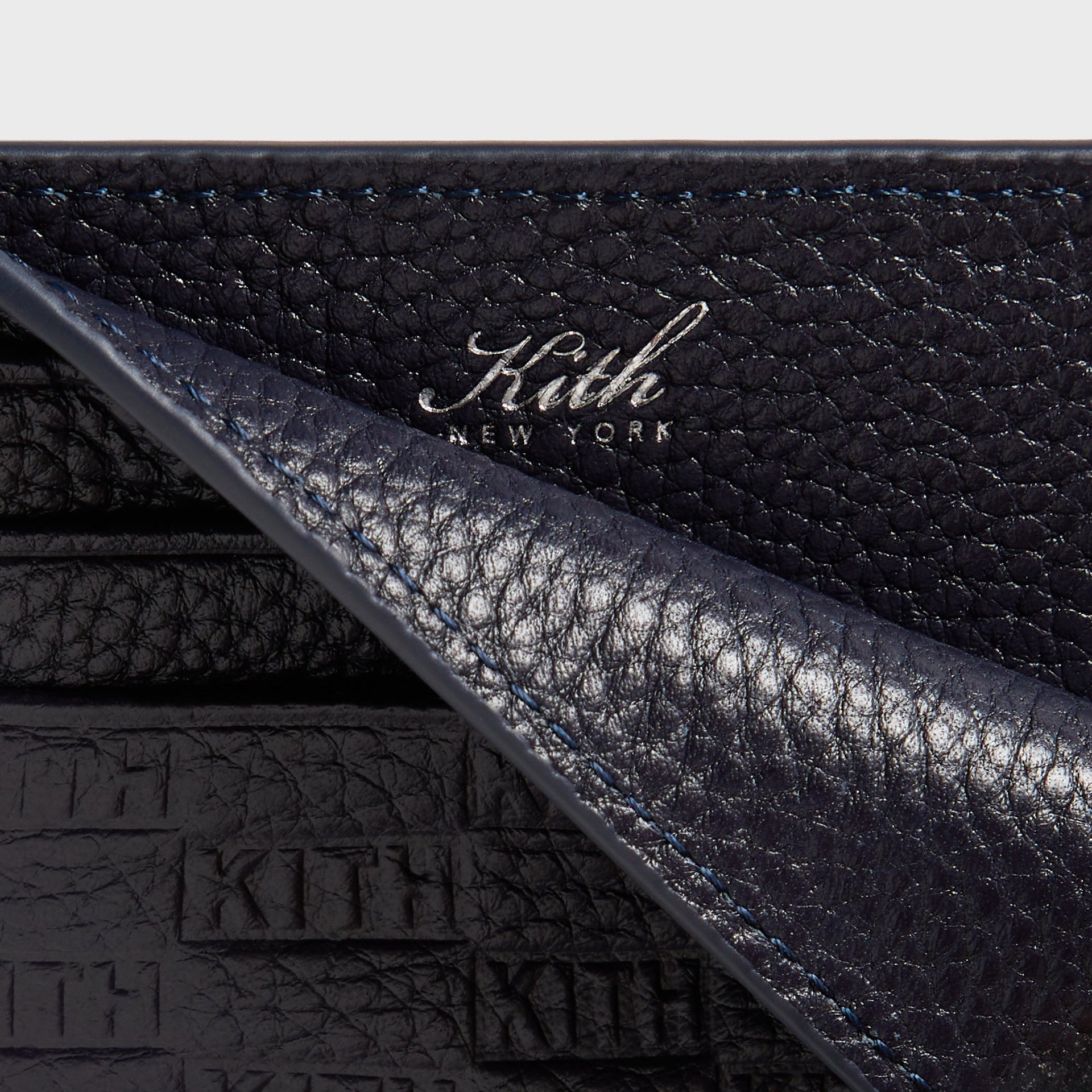 Kith Monogram Tumbled Leather Card Holder - Ink