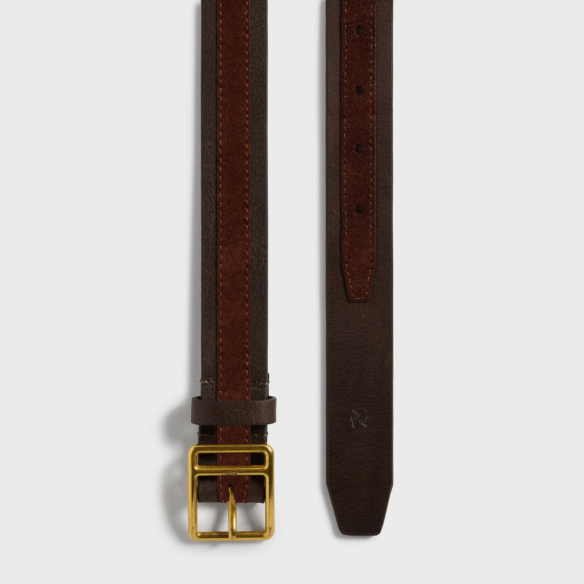 Kith Two-Tone Smooth Leather & Suede Belt - Kindling