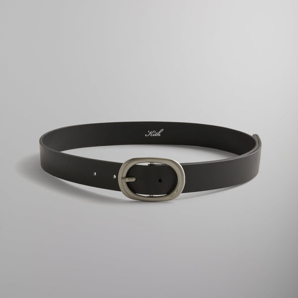 Kith Round Buckle Leather Belt Black Kith Europe