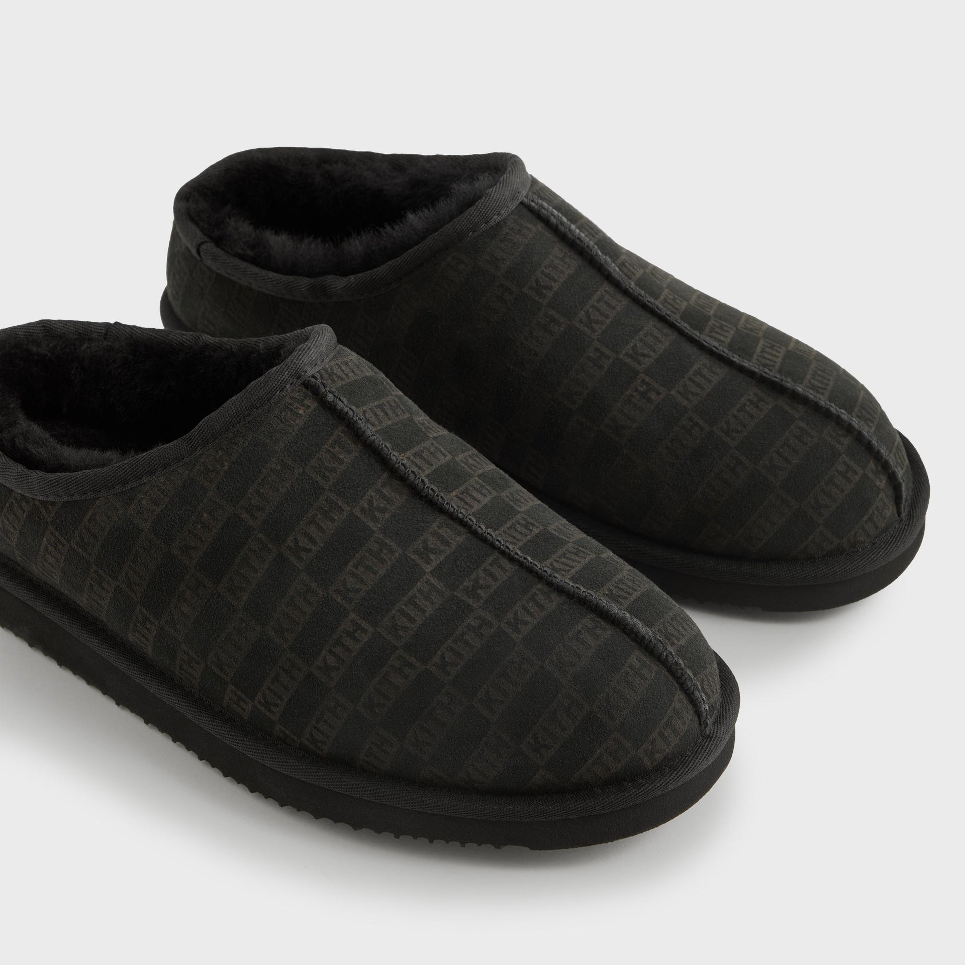 Kithmas Monogram Shearling Slippers - Black - PH