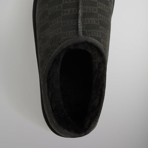 Kithmas Monogram Shearling Slippers - Black