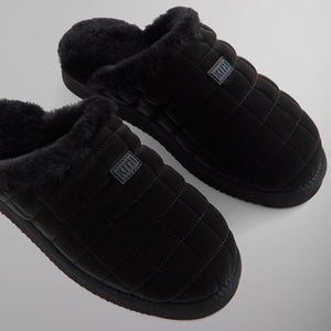 Kithmas Puffed Logo Slippers - Black