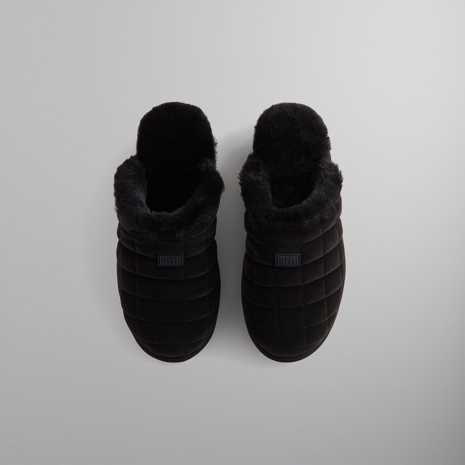 Kithmas Puffed Logo Slippers - Black