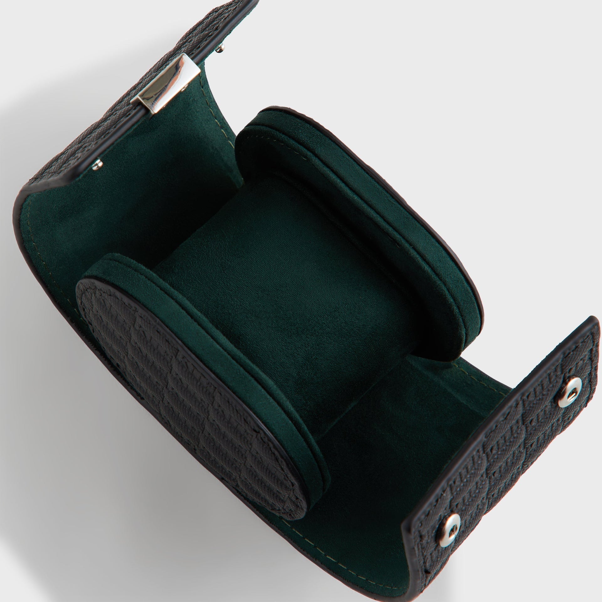 Kithmas Monogram Saffiano Leather Single Watch Roll - Black - PH