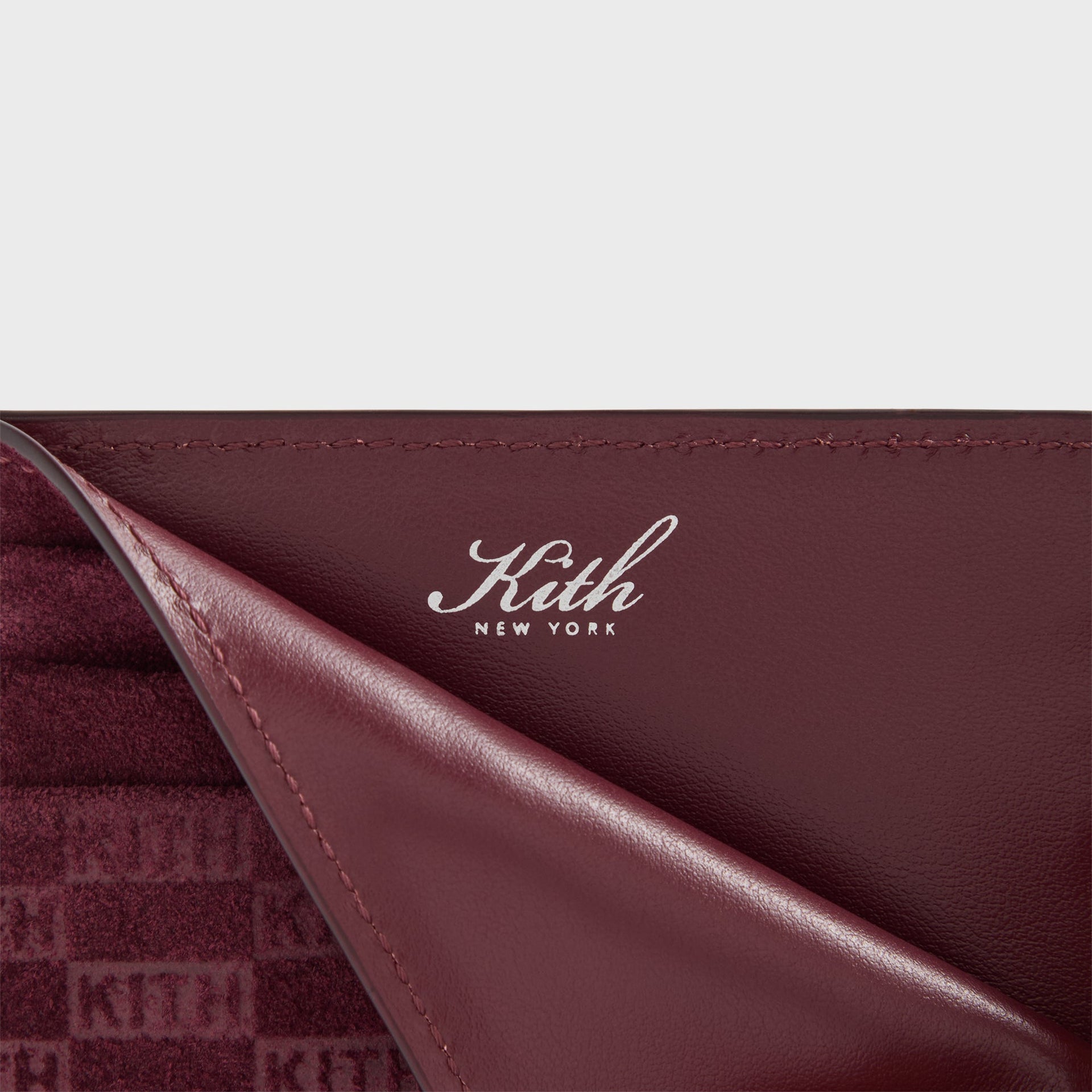 Kith Monogram Suede Card Holder - Magma