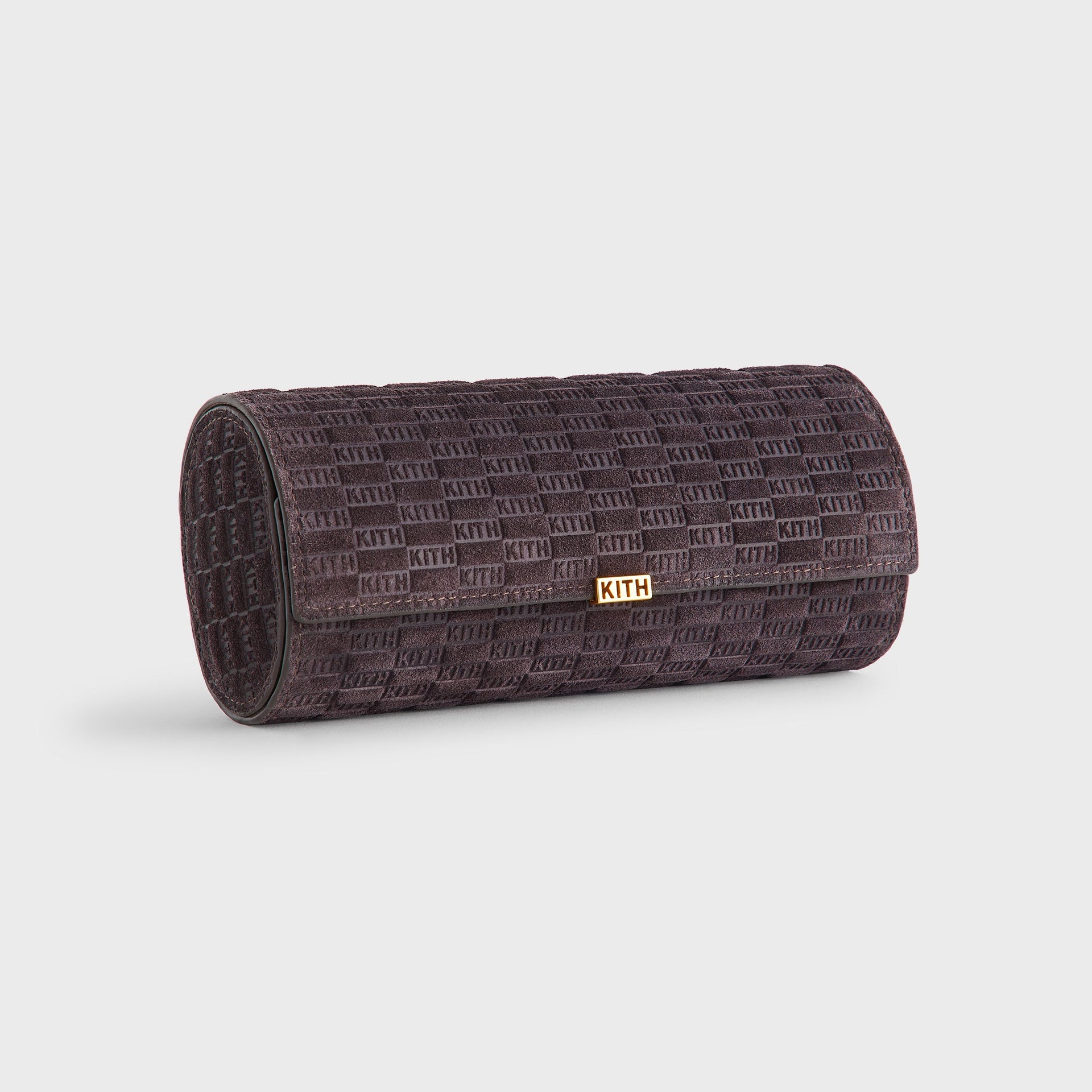 Kithmas Monogram Suede Leather 3-Watch Roll - Incognito