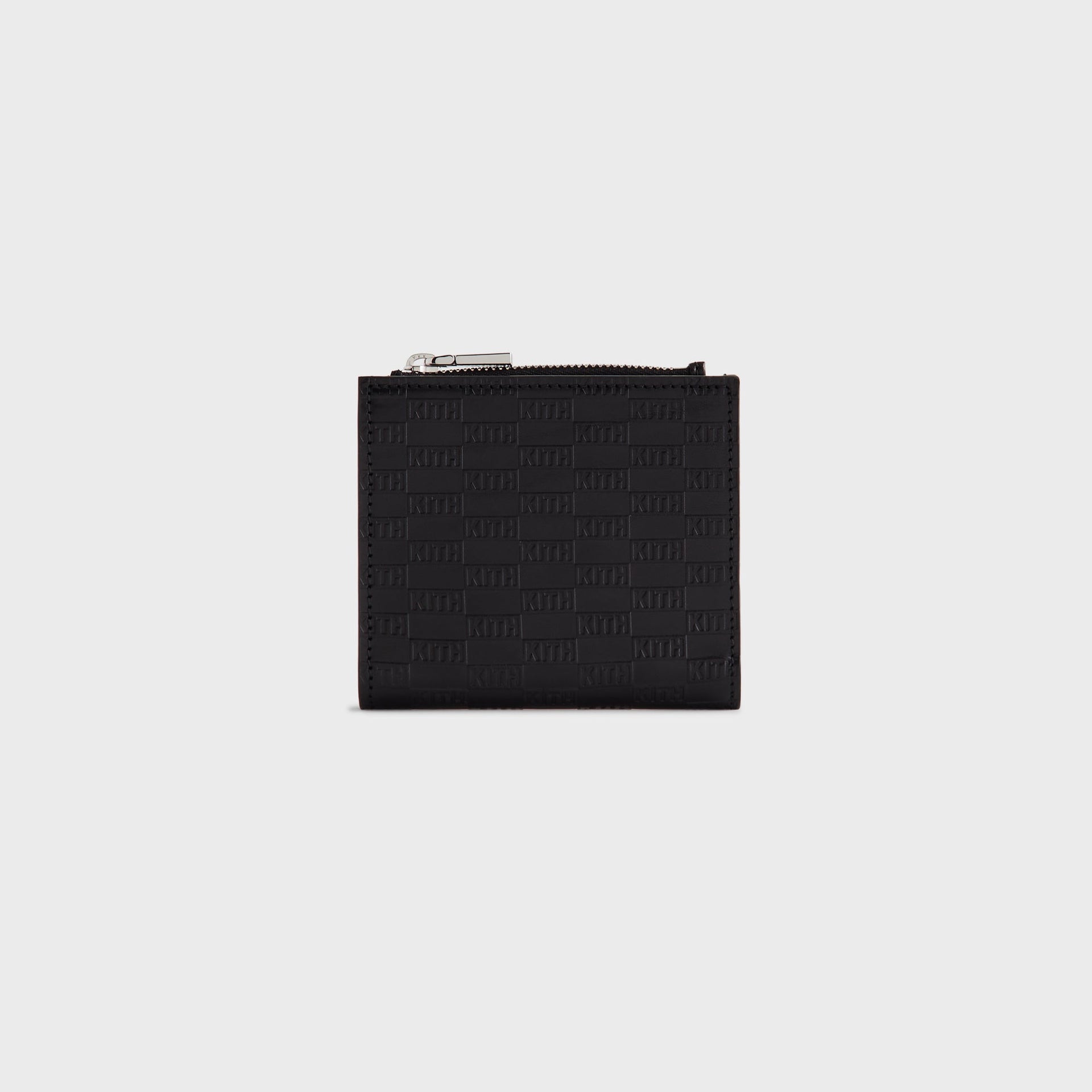 Kithmas Monogram Leather Snap Wallet - Black